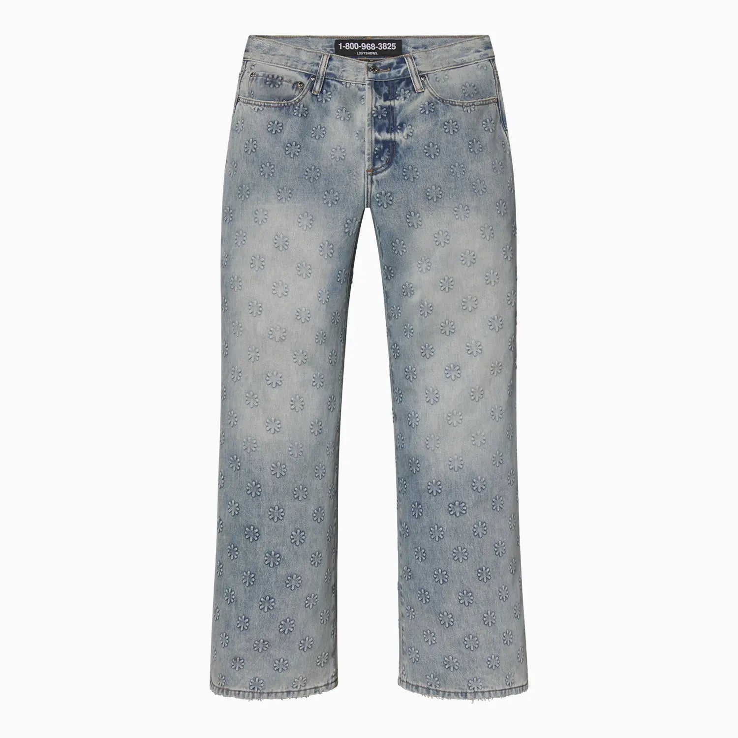 Lost SHDWS Embossed Denim Jeans Blue