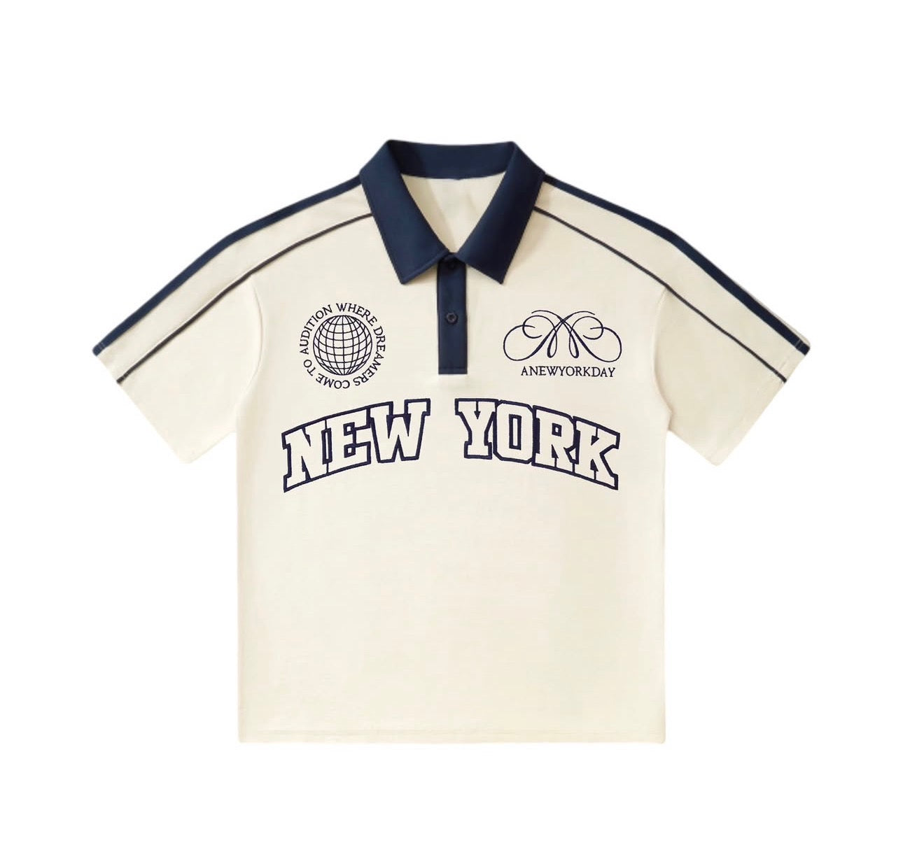 A New York Day "New York" Collared Shirt (Cream)