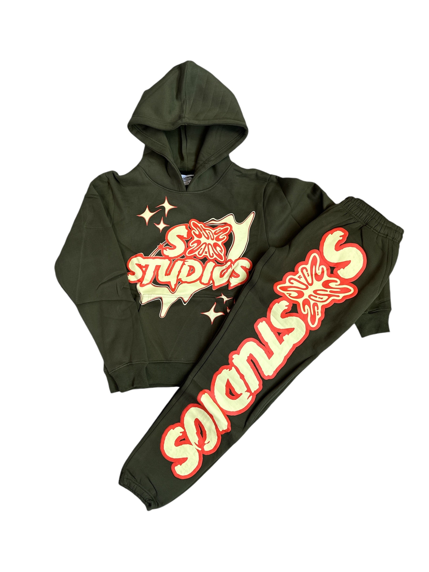 SB Studios Stain Bandz Olive/Orange Full Sweatsuit