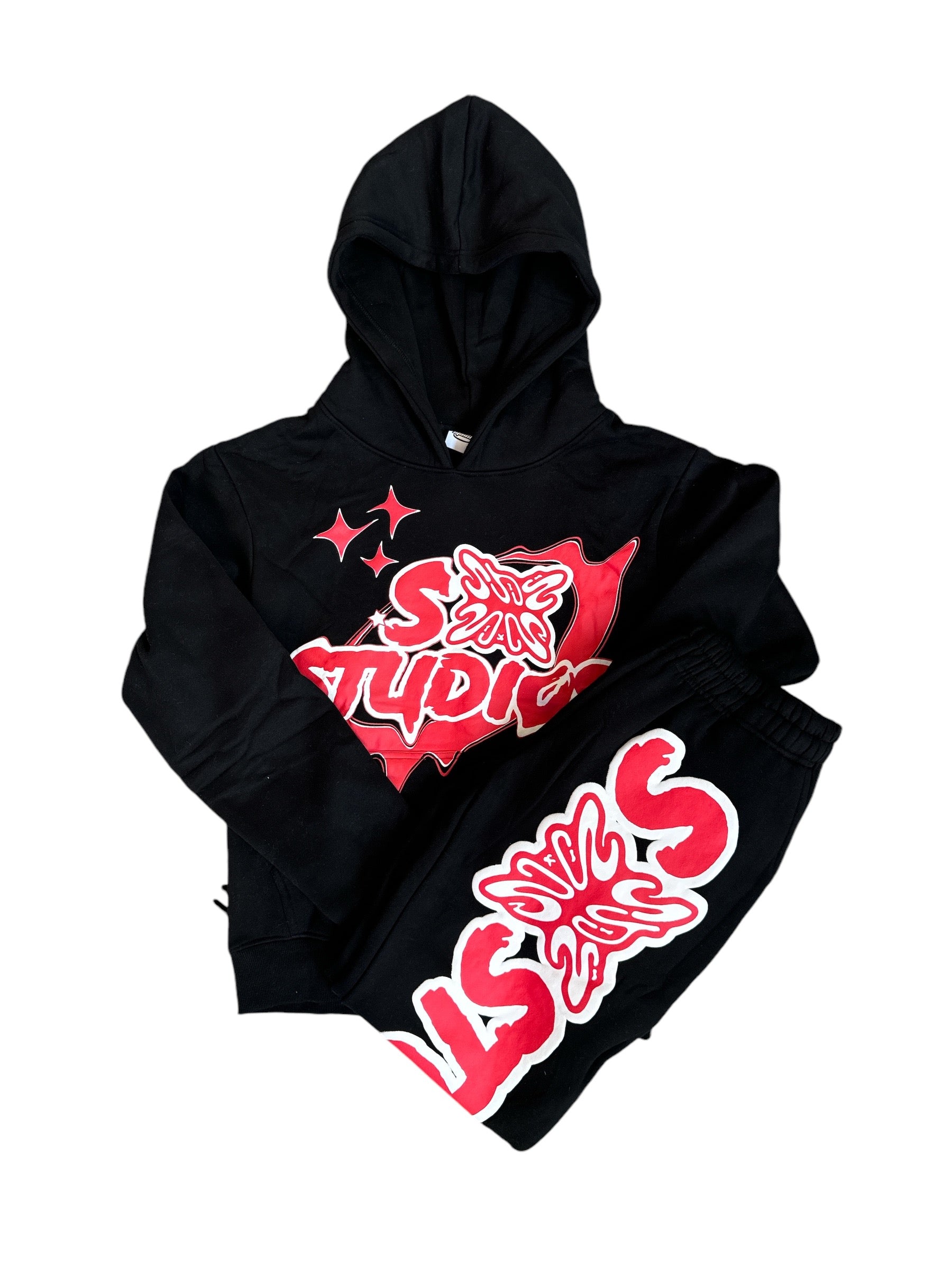 SB Studios Stain Bandz Black/Red Full Sweatsuit