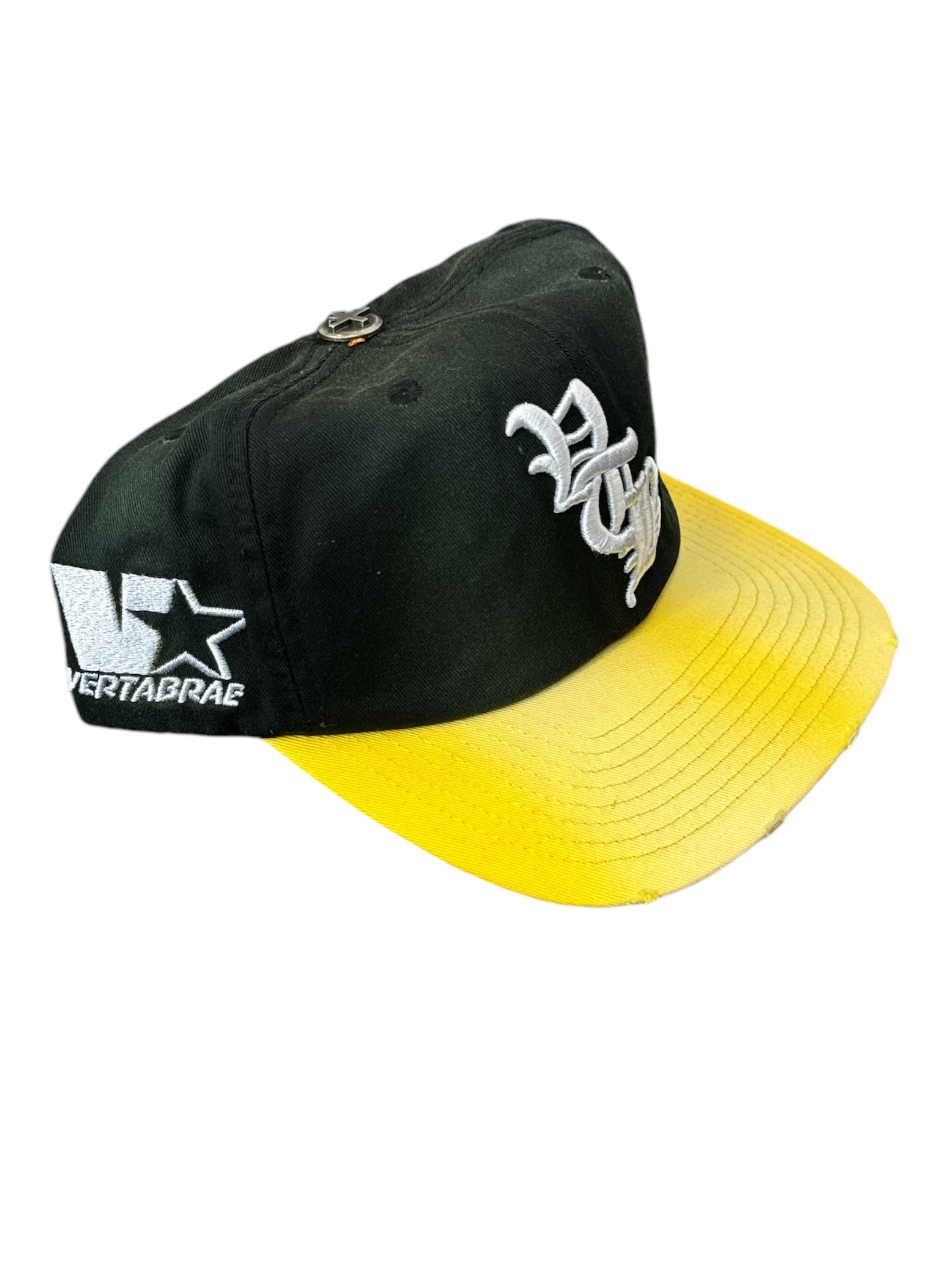 Vertabrae Black/Yellow Vintage Distressed Snapback