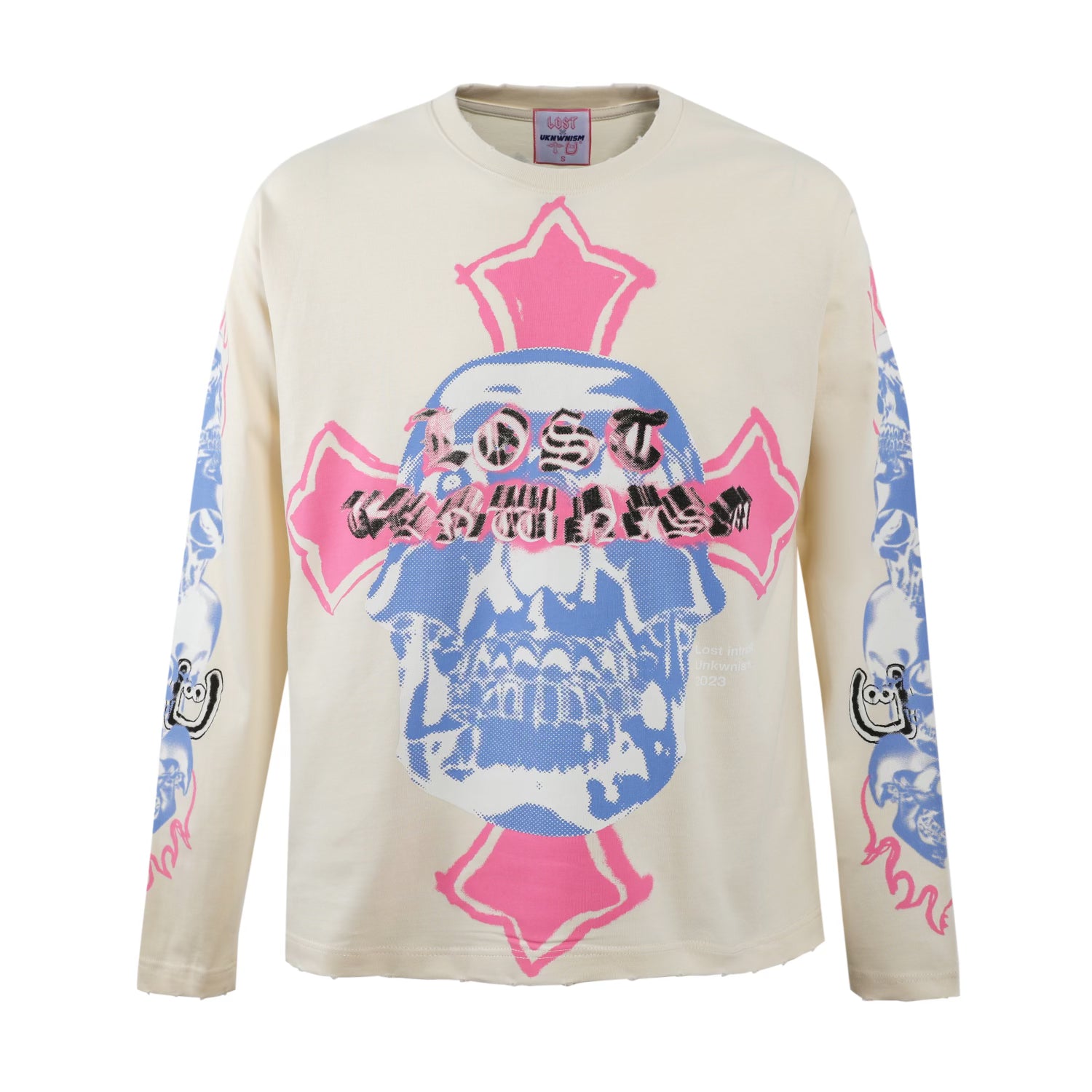 Lost Intricacy x UNKWNism Cream/Pink Long Sleeve