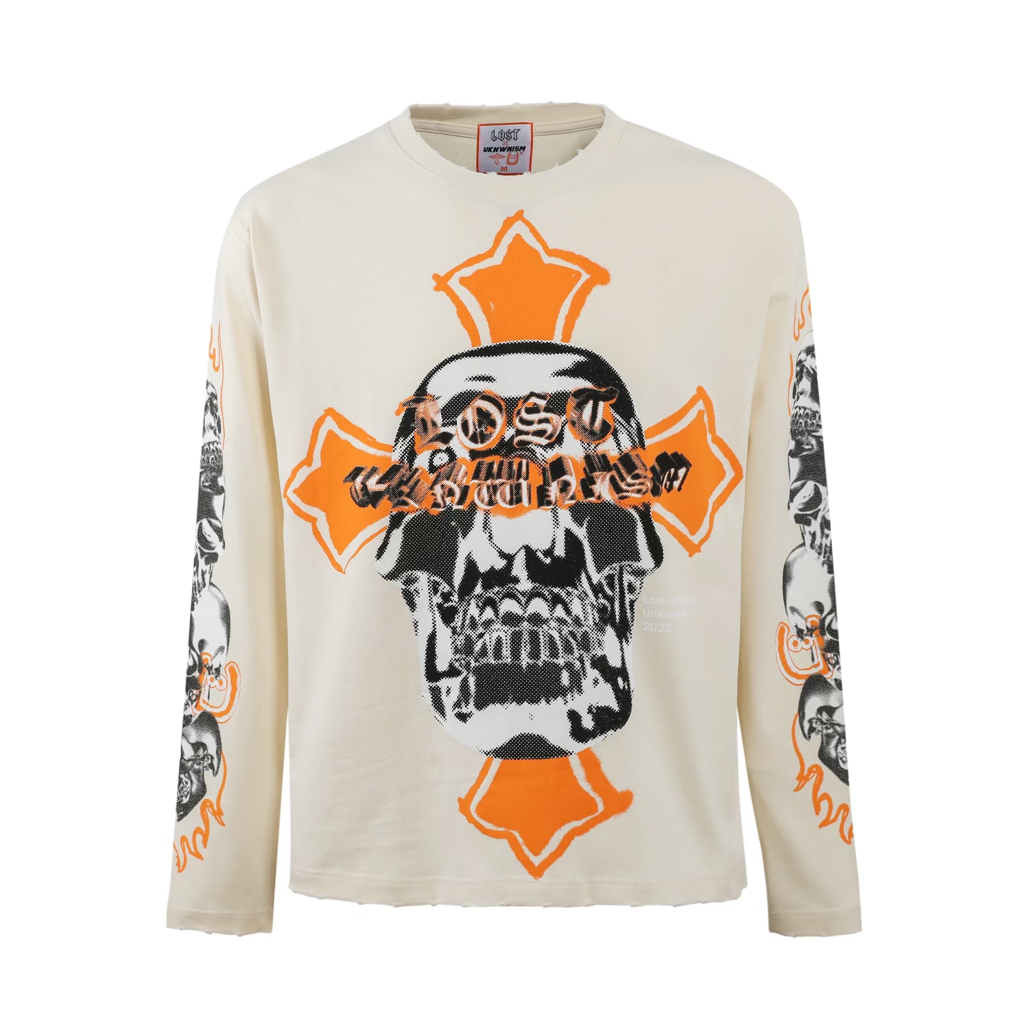 Lost Intricacy x UNKWNism Cream/Orange Long Sleeve