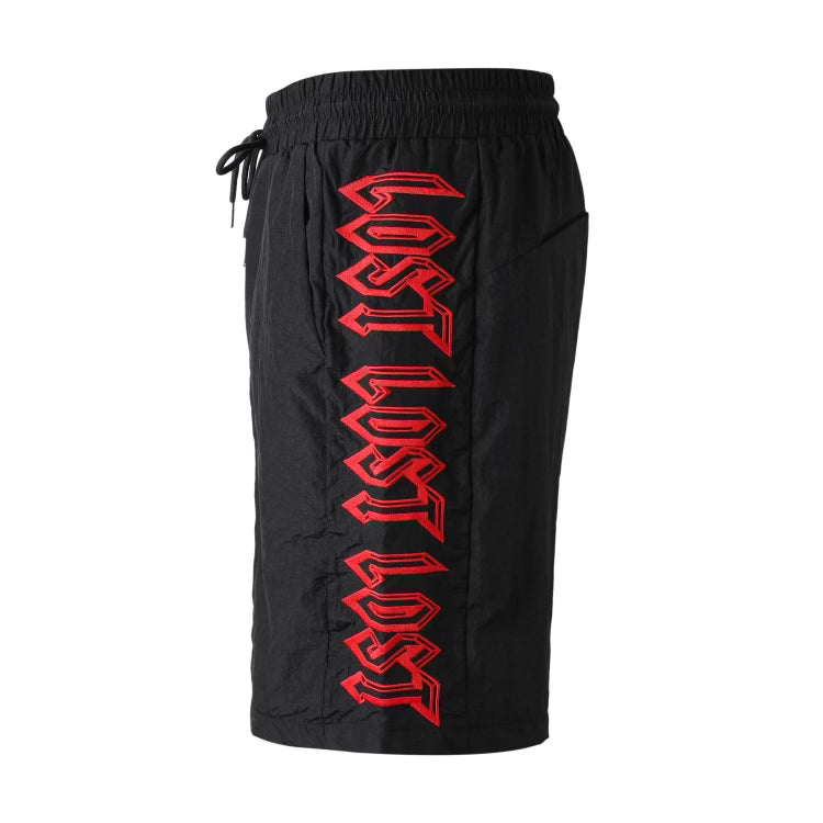 Lost Intricacy Nylon Shorts Black/Red