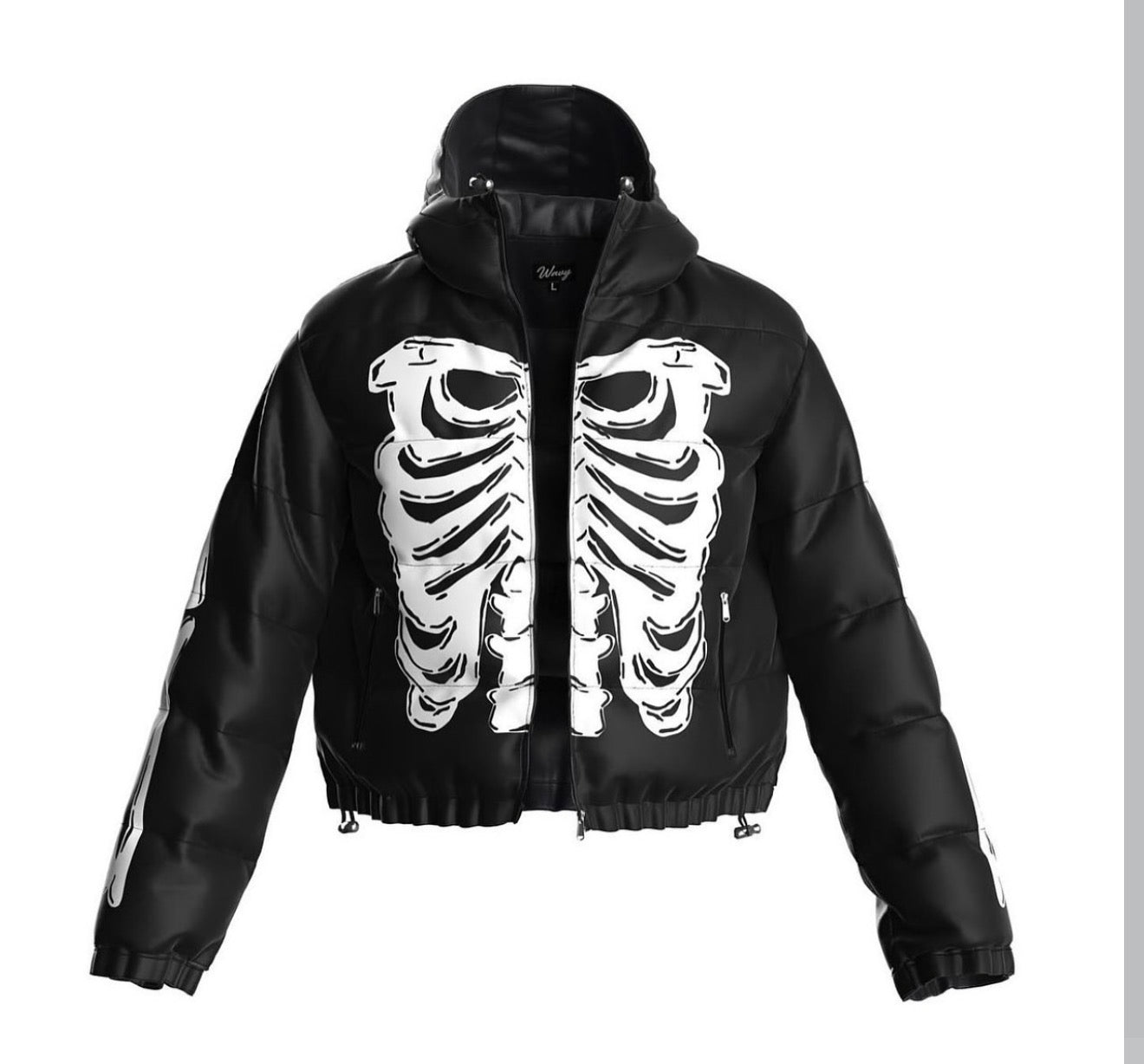 Wavyy "Bone" Black Puffer Jacket