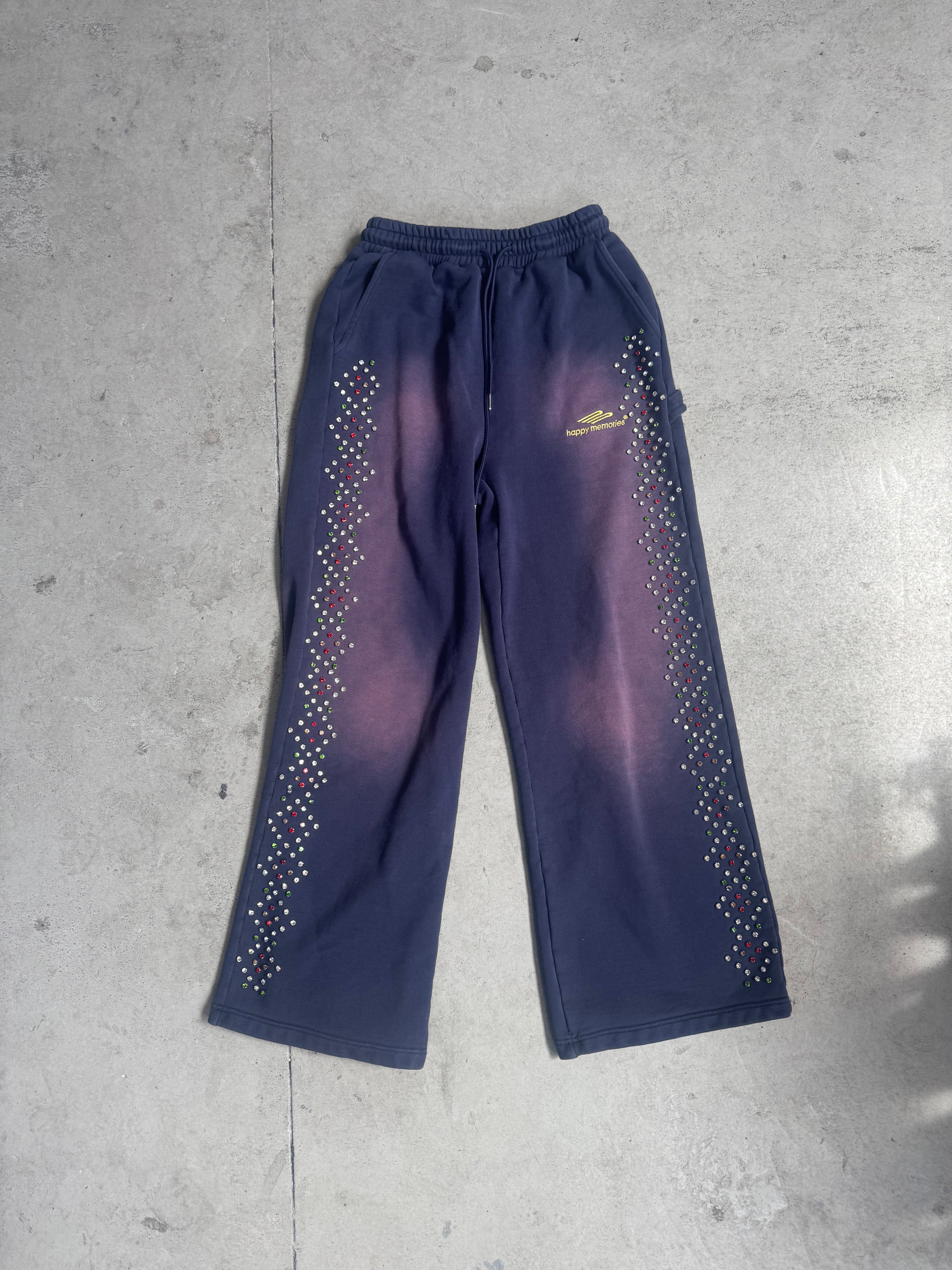 HMDD Purple Faded Rhinestone Sweatpants (Large) PRE OWNED