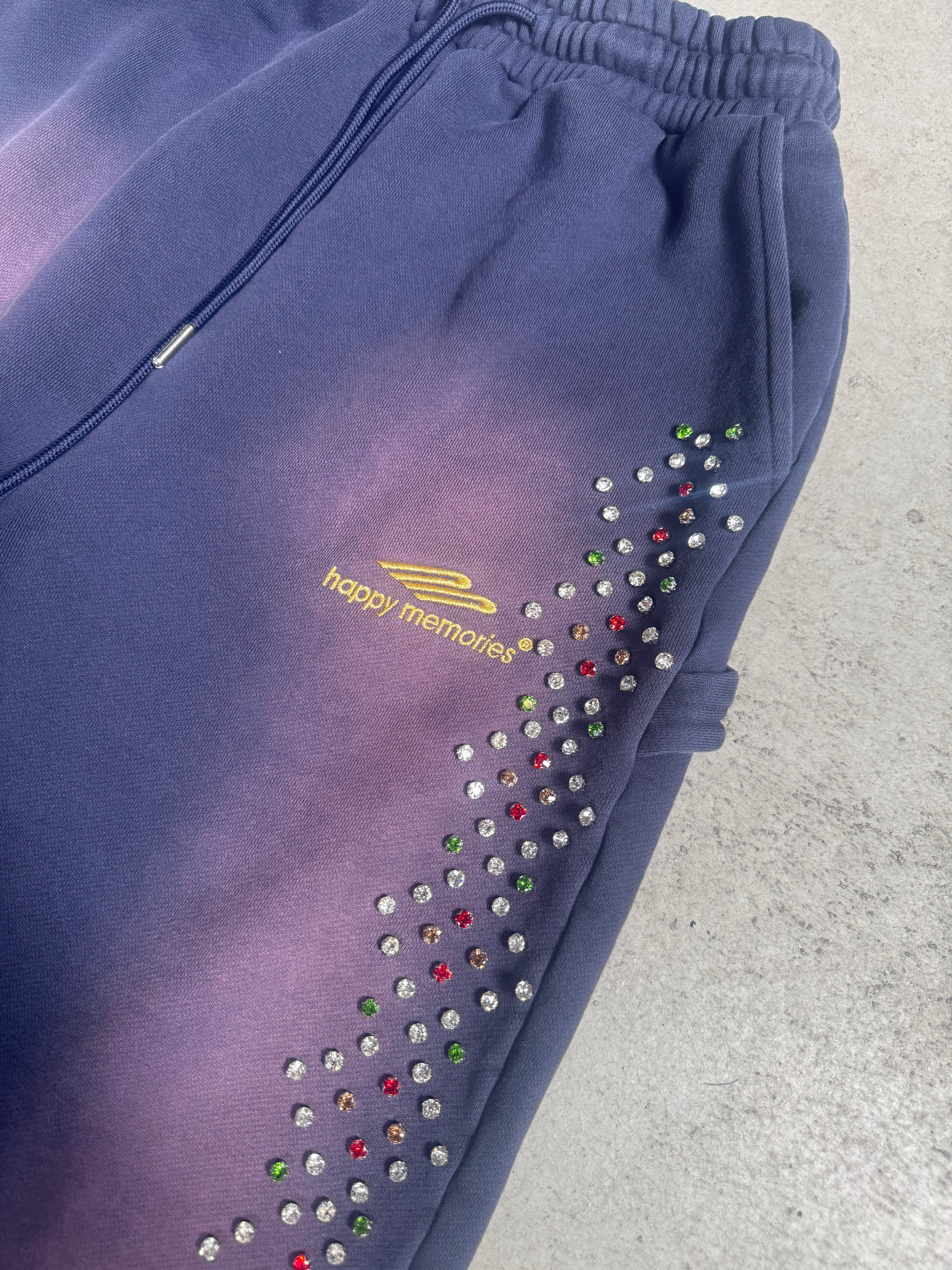 HMDD Purple Faded Rhinestone Sweatpants (Large) PRE OWNED