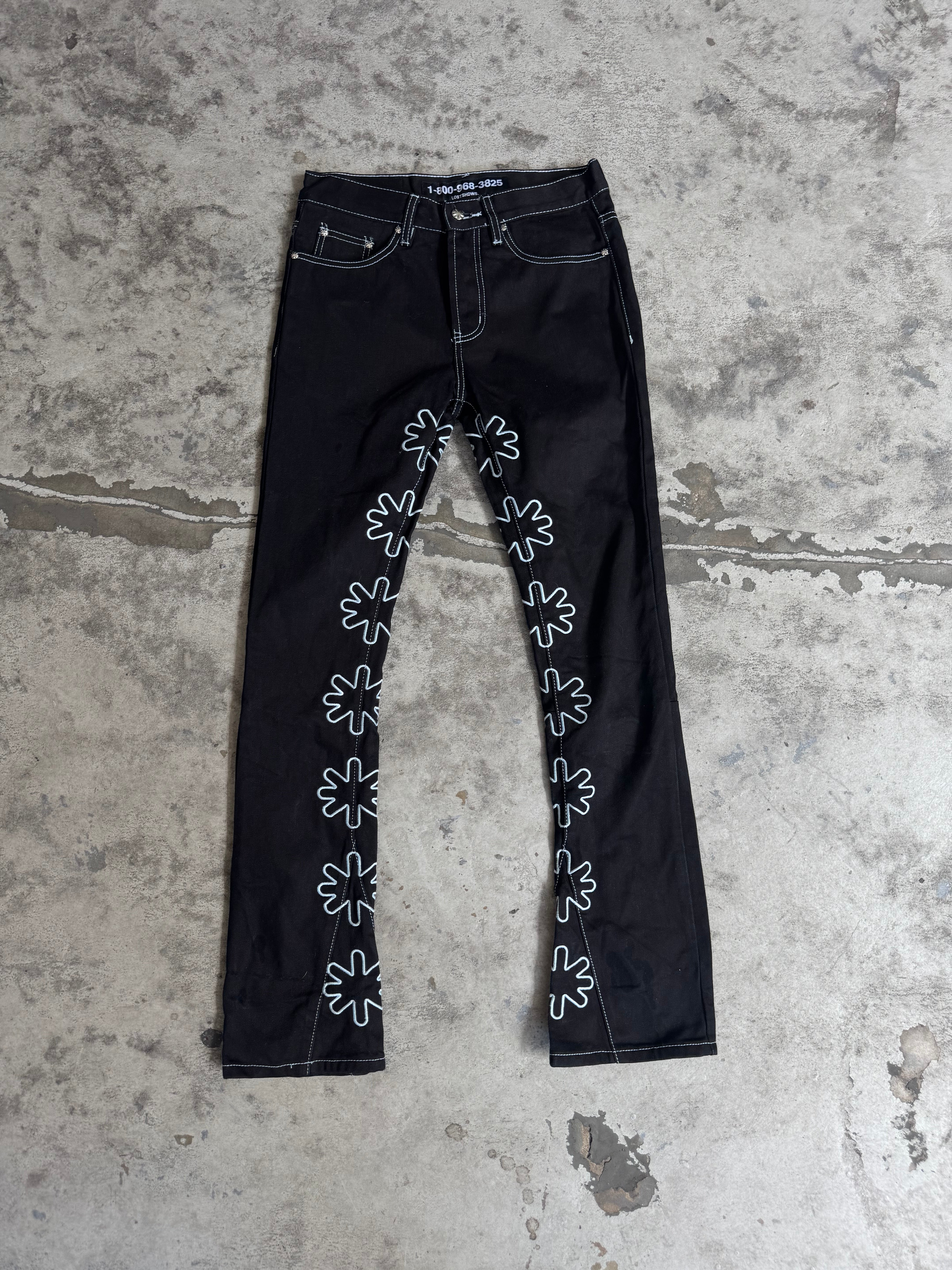 Lost Shdws Black/White Denim Jeans Size 30 Pre-Owned