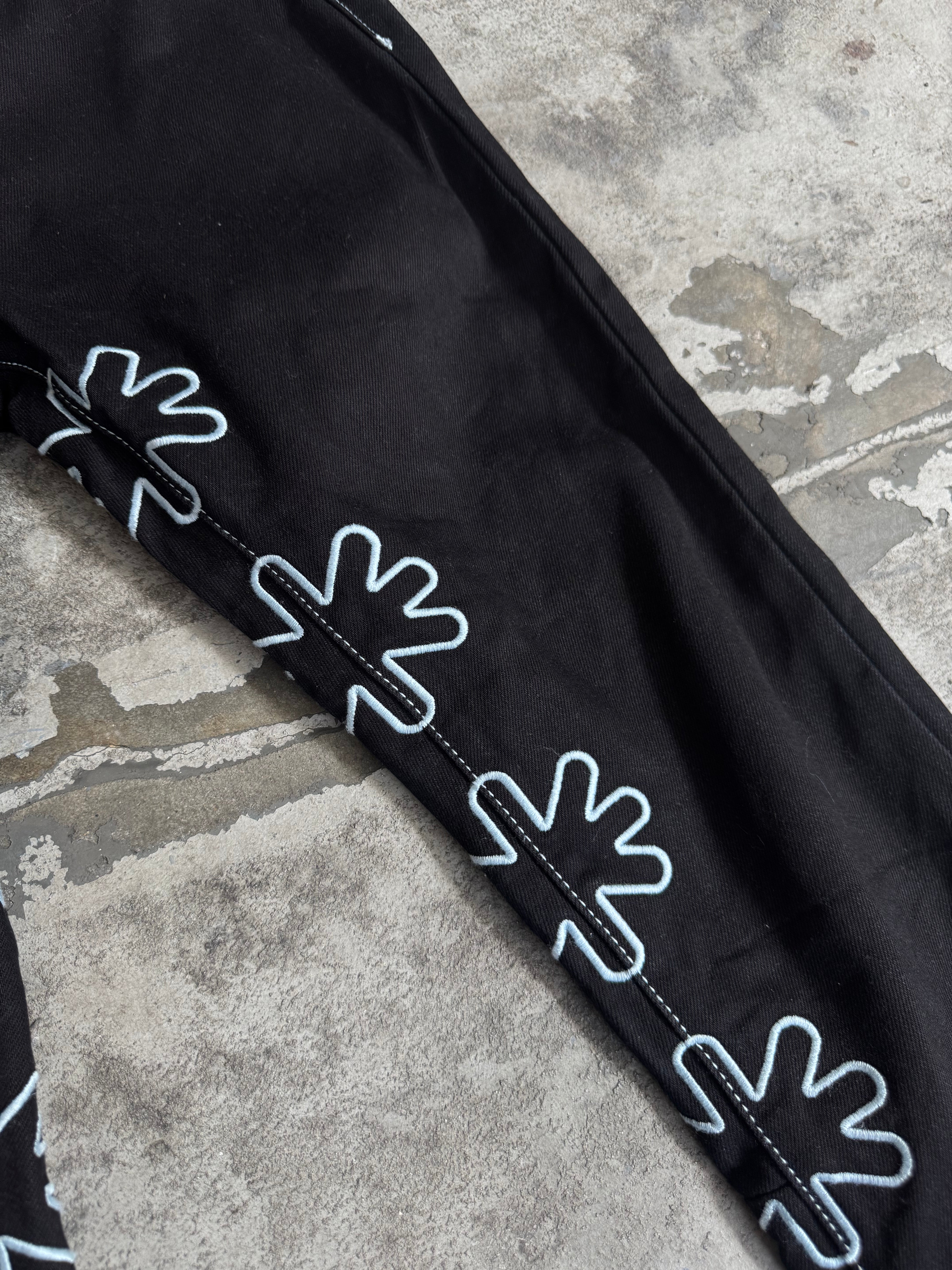 Lost Shdws Black/White Denim Jeans Size 30 Pre-Owned