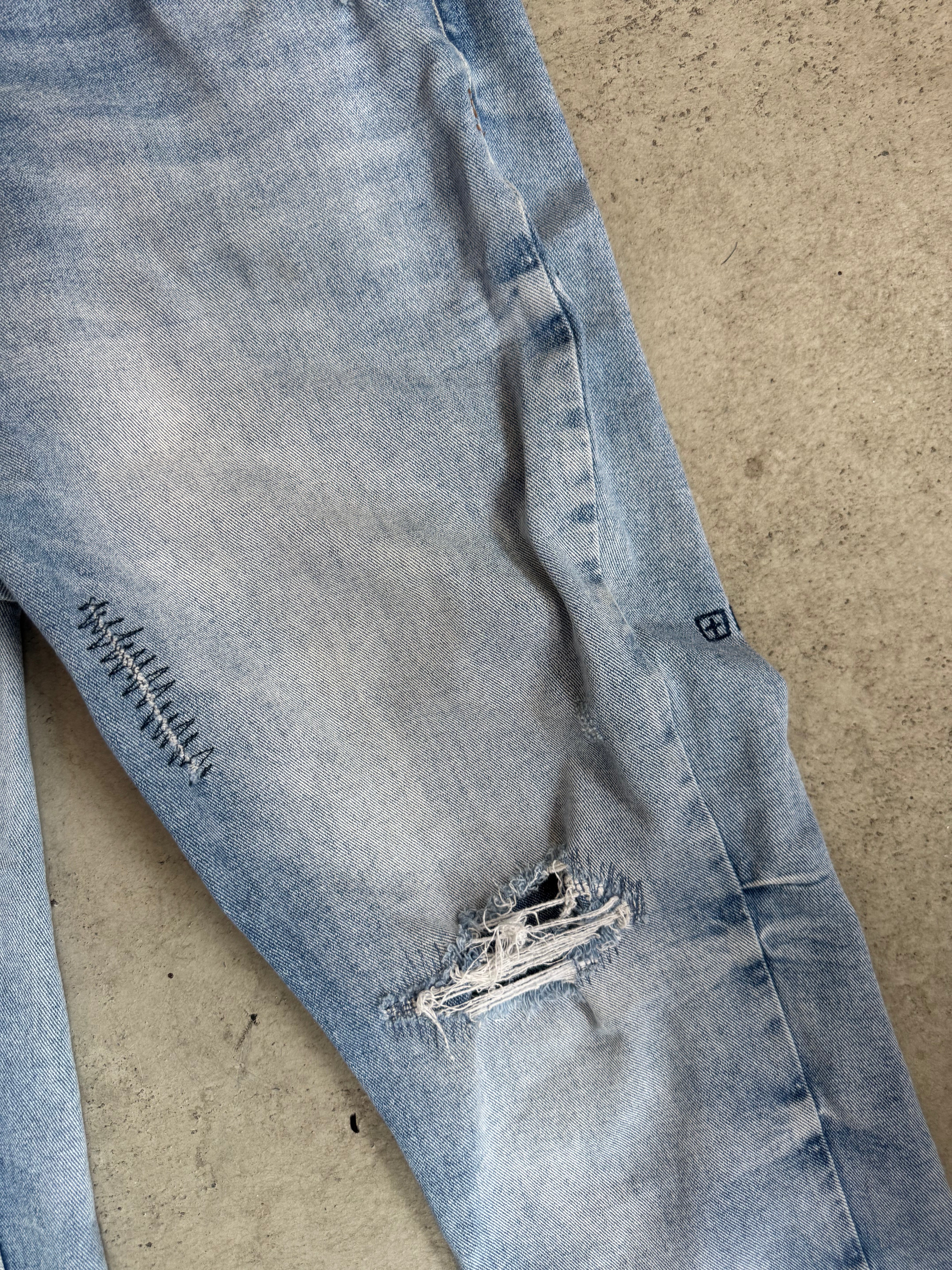 Ksubi Light Wash Distressed Jeans Size 42 Pre Owned