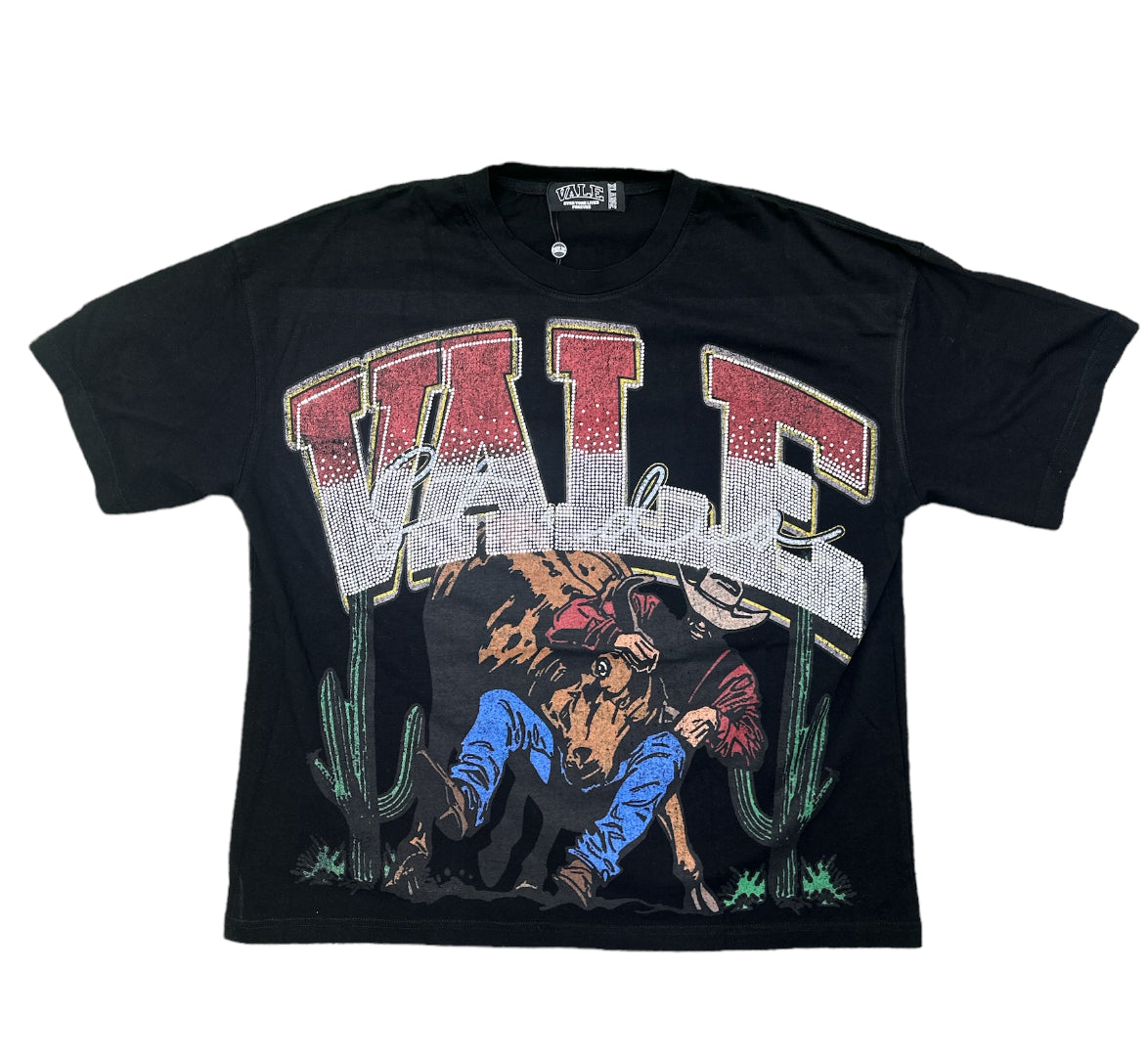 Vale Black/Red Rhinestone T-Shirt