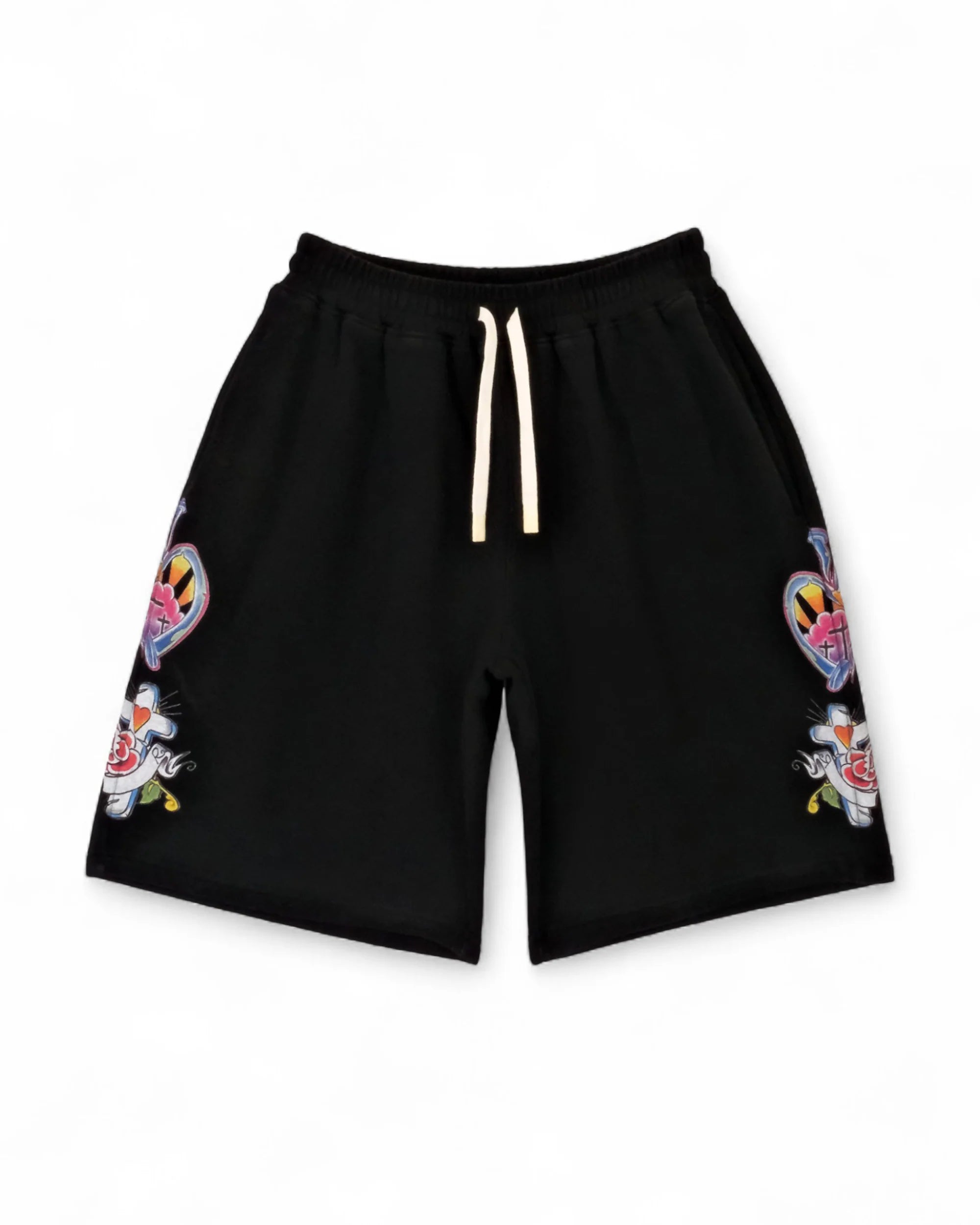 We Are Righteous "Black Risen King" Cotton Shorts