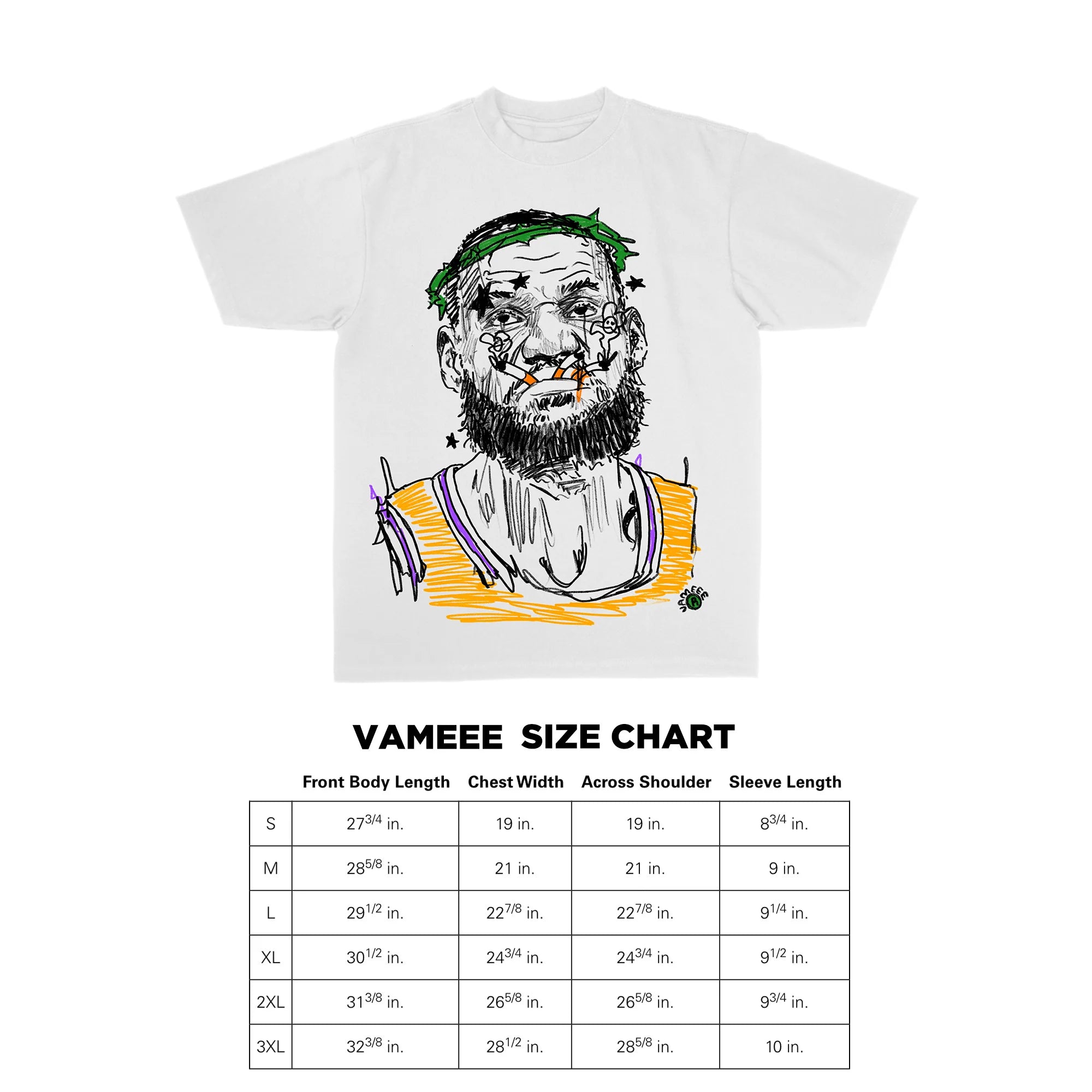 Vxmeee "LBJ Maneee" White T-Shirt