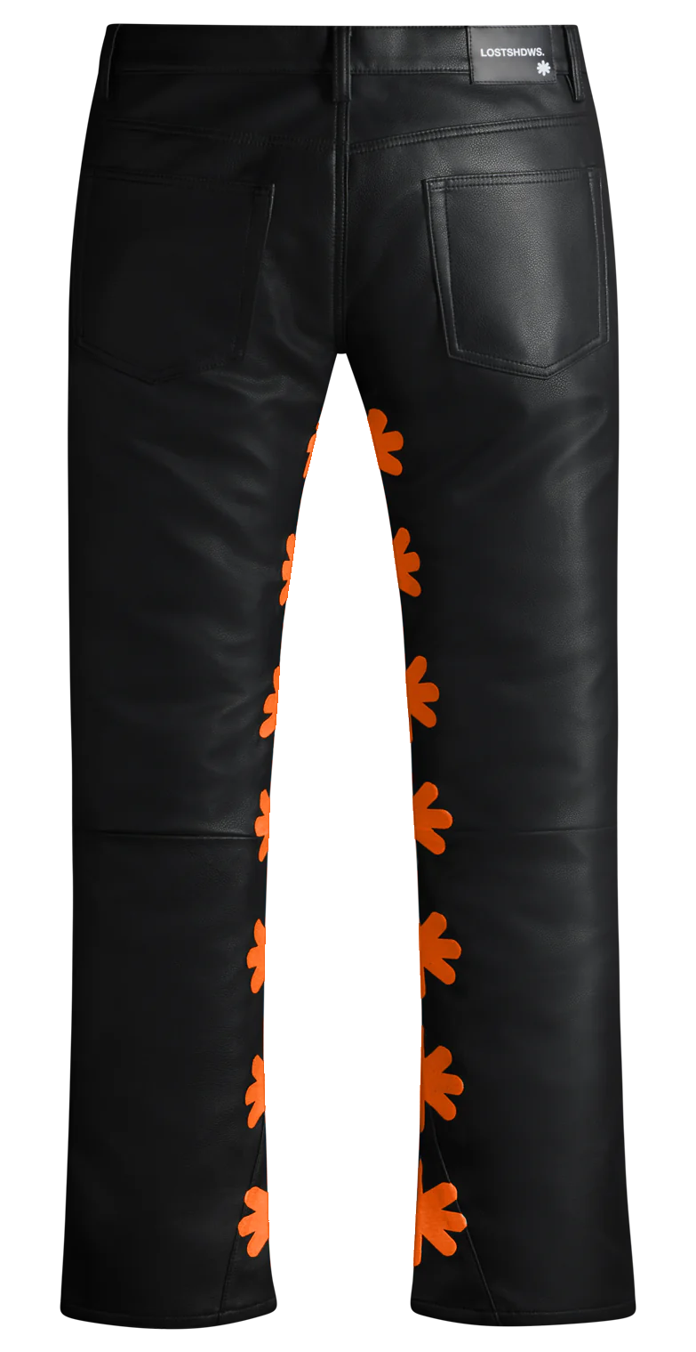 Lost SHDWS Black/Orange Wax Jeans