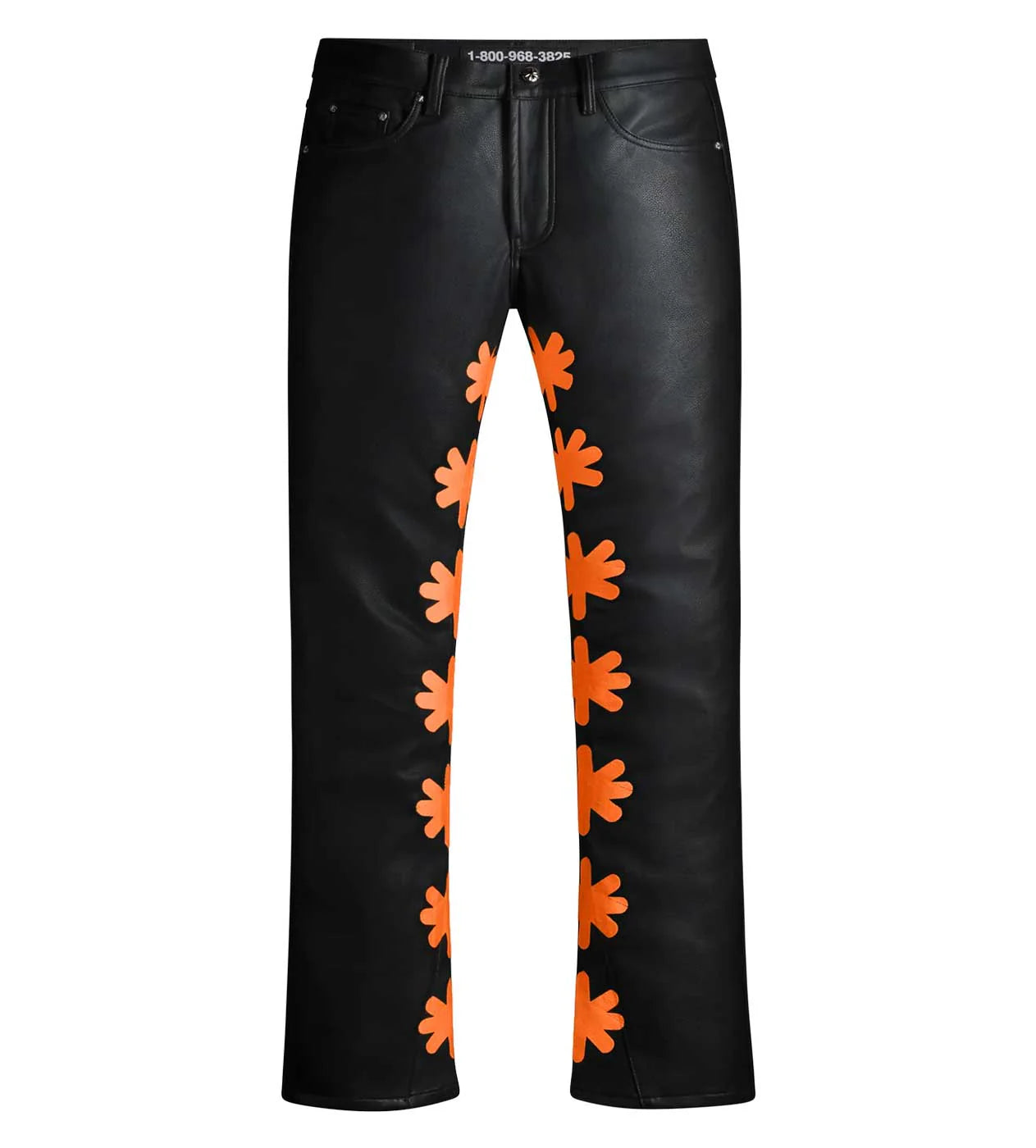 Lost SHDWS Black/Orange Leather Pants