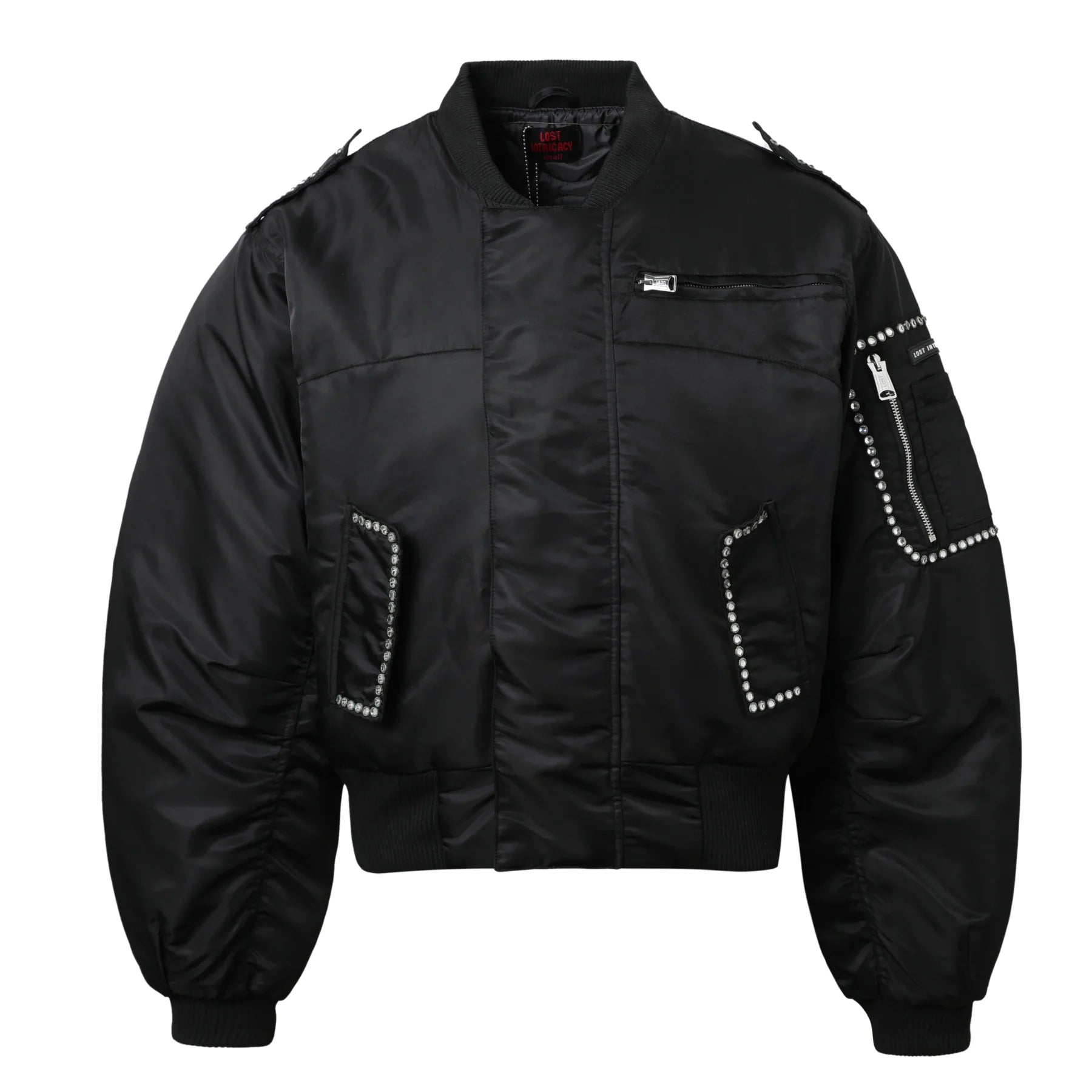 Lost Intricacy "Clear Stone" Black Bomber Jacket
