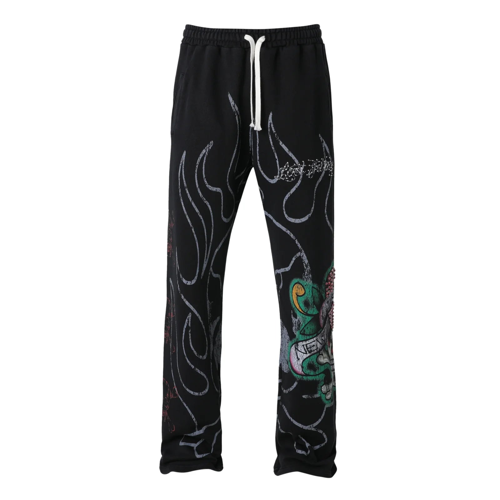 Lost Intricacy "Ink & Bones" Black Sweatpants