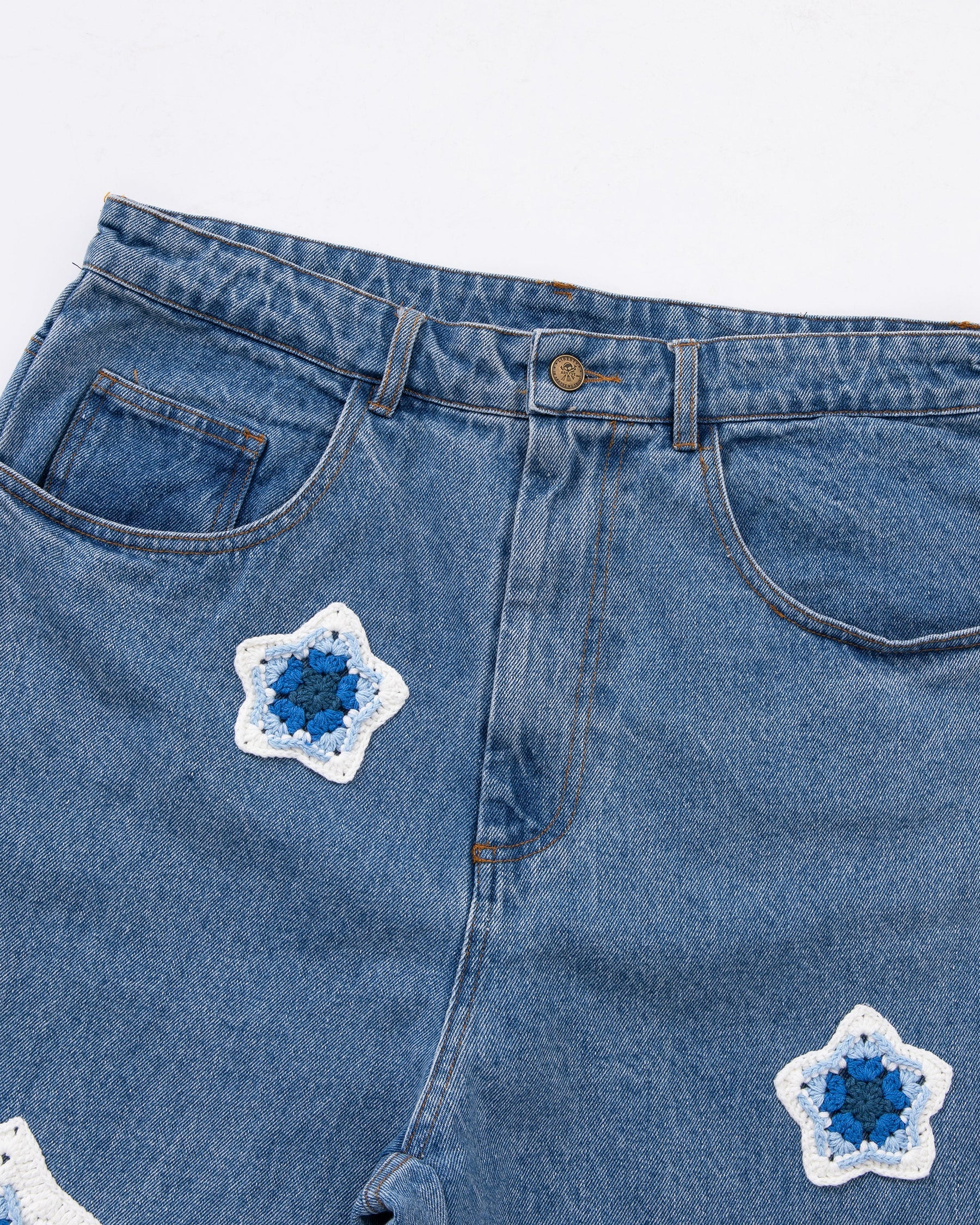 Arkyve "Blue Star" Crotchet Denim Jeans