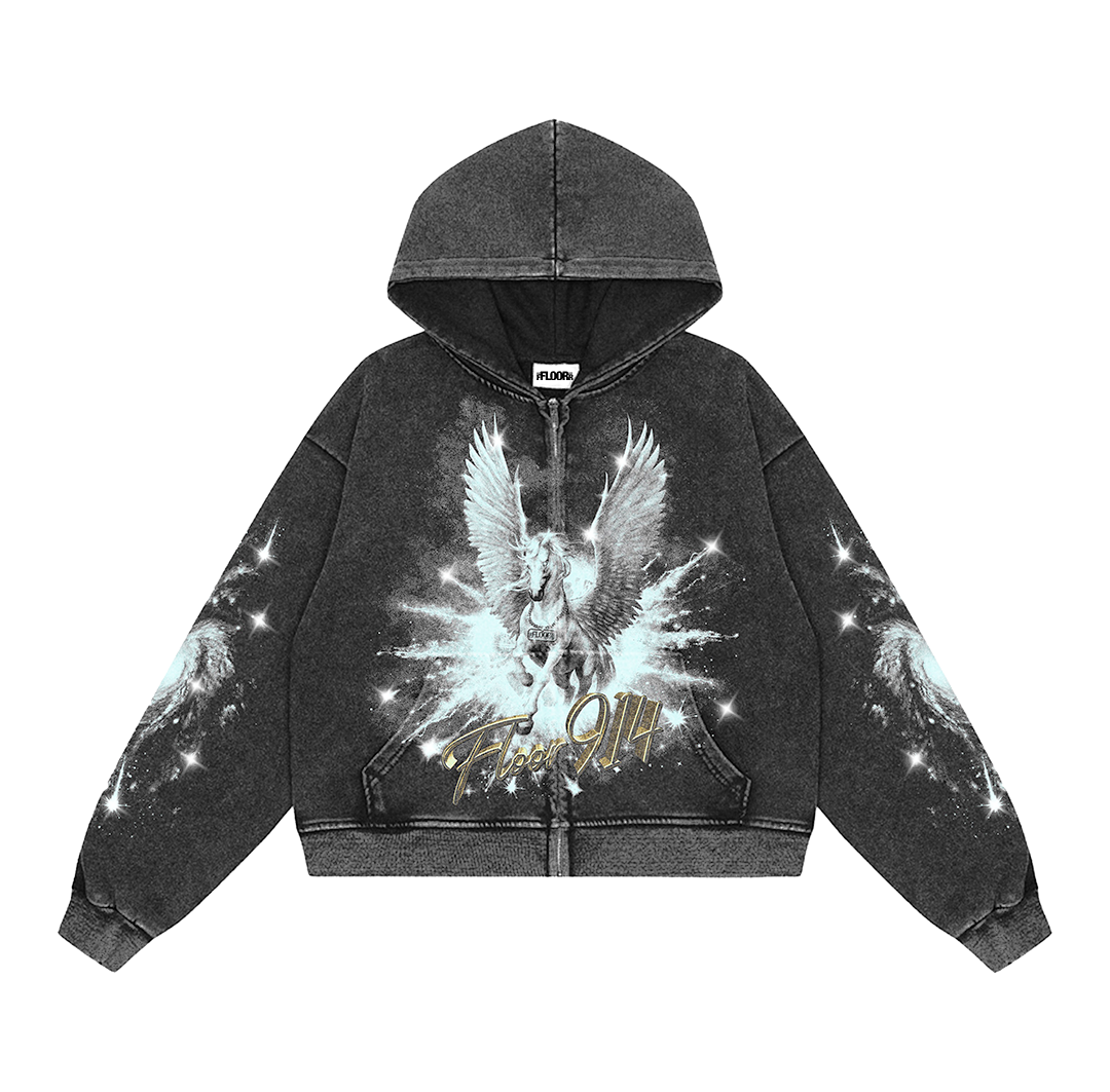 Floor 914 "Wings" Zip-Up Hoodie
