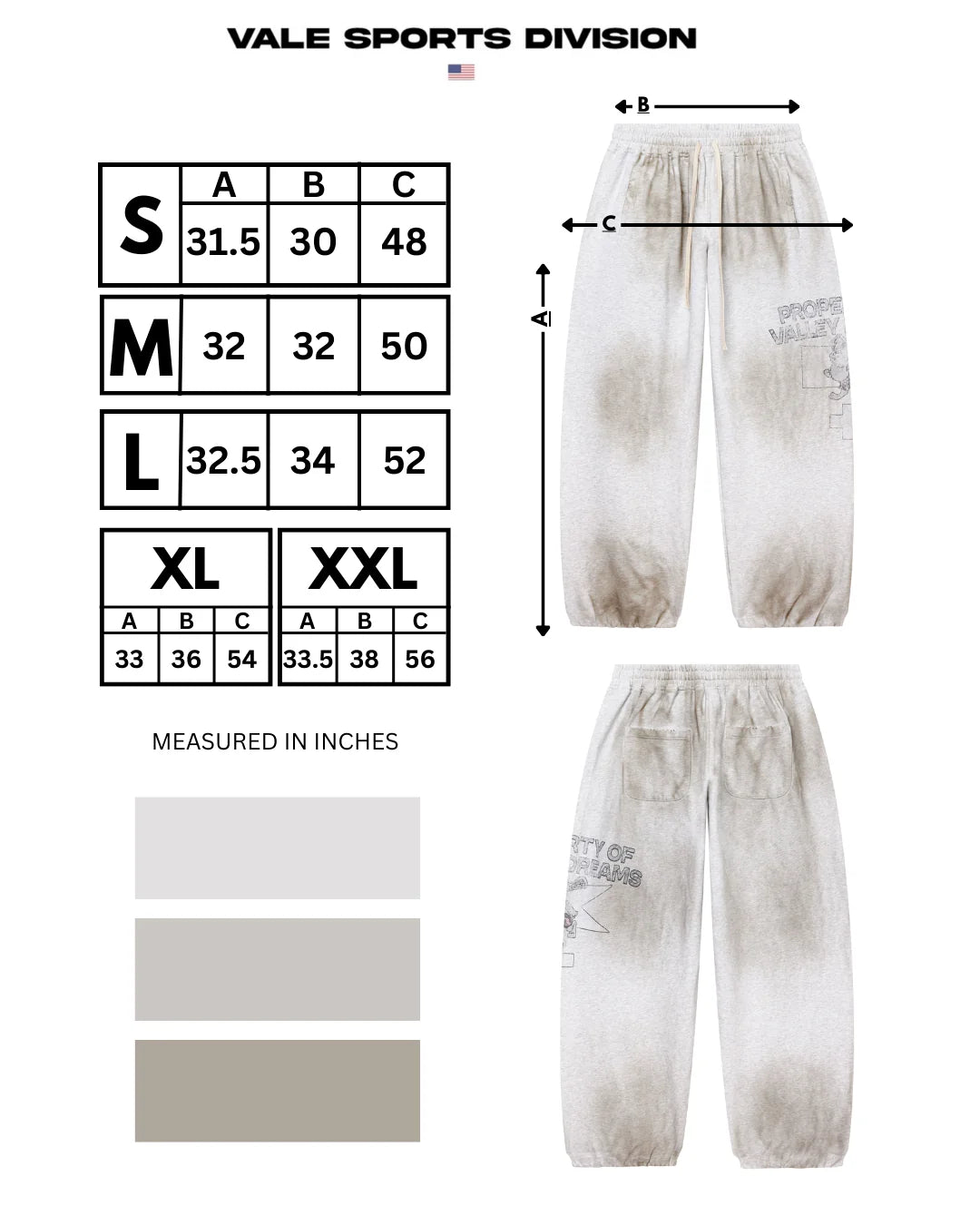 Vale "Prison Break" Grey Sweatpants