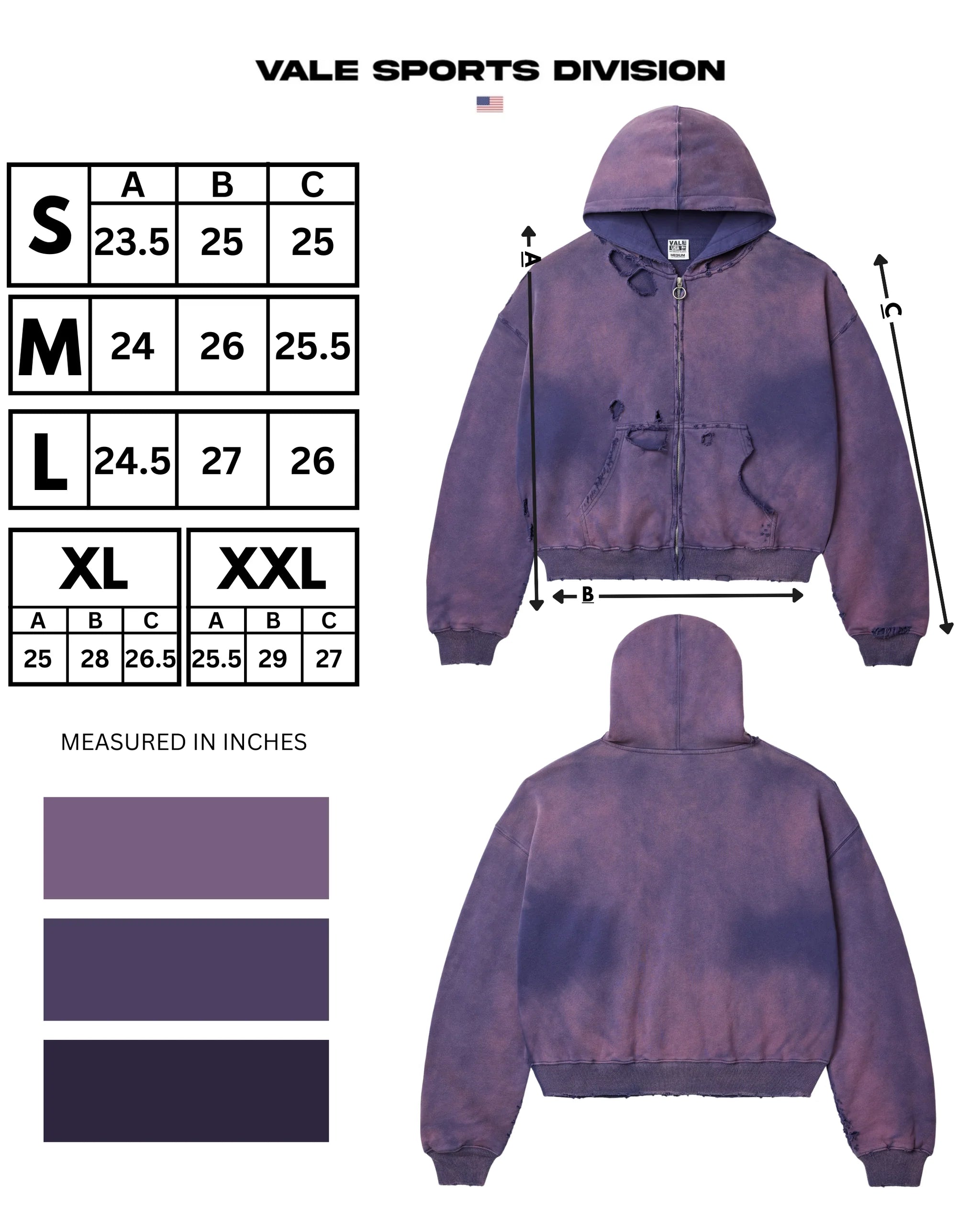 Vale "Purple Destroyer" Zip-Up Hoodie
