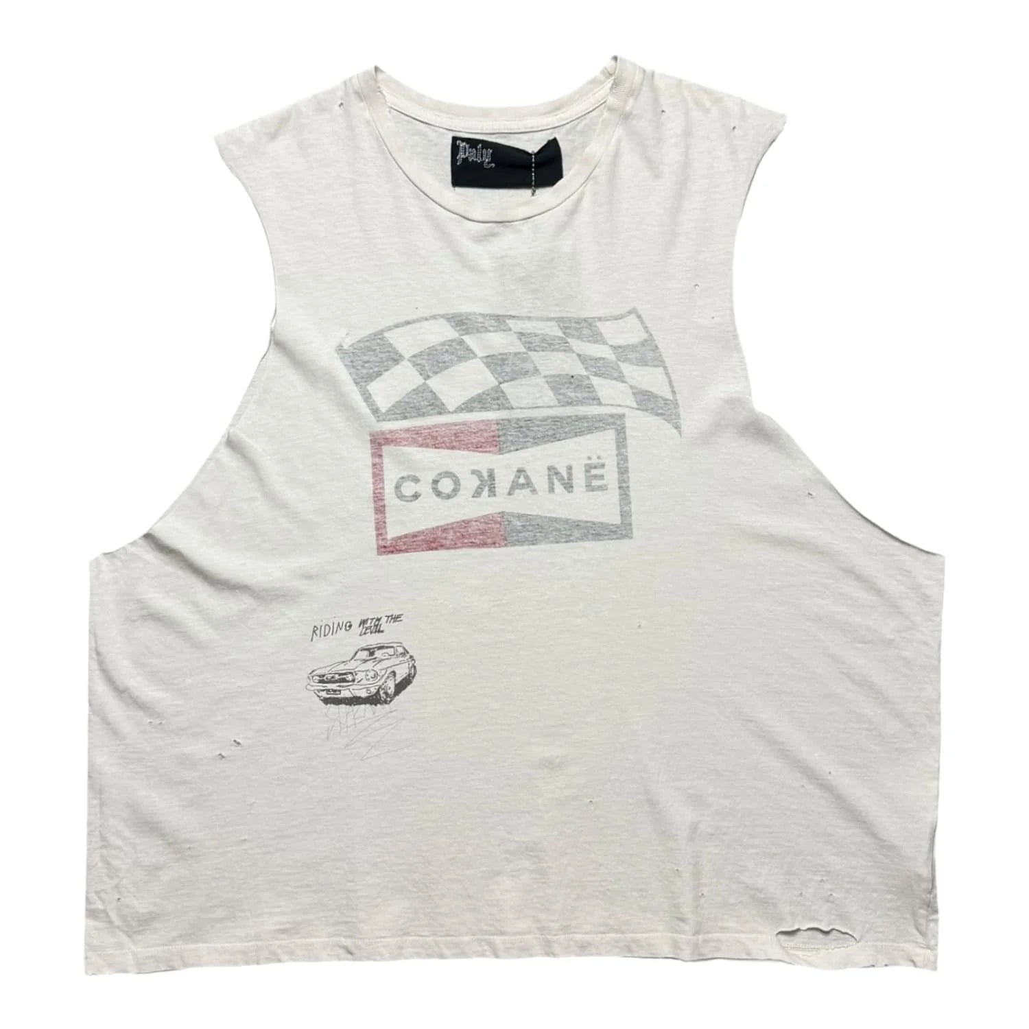 Paly "Cokane" Reversible Cut Off Cream T-shirt