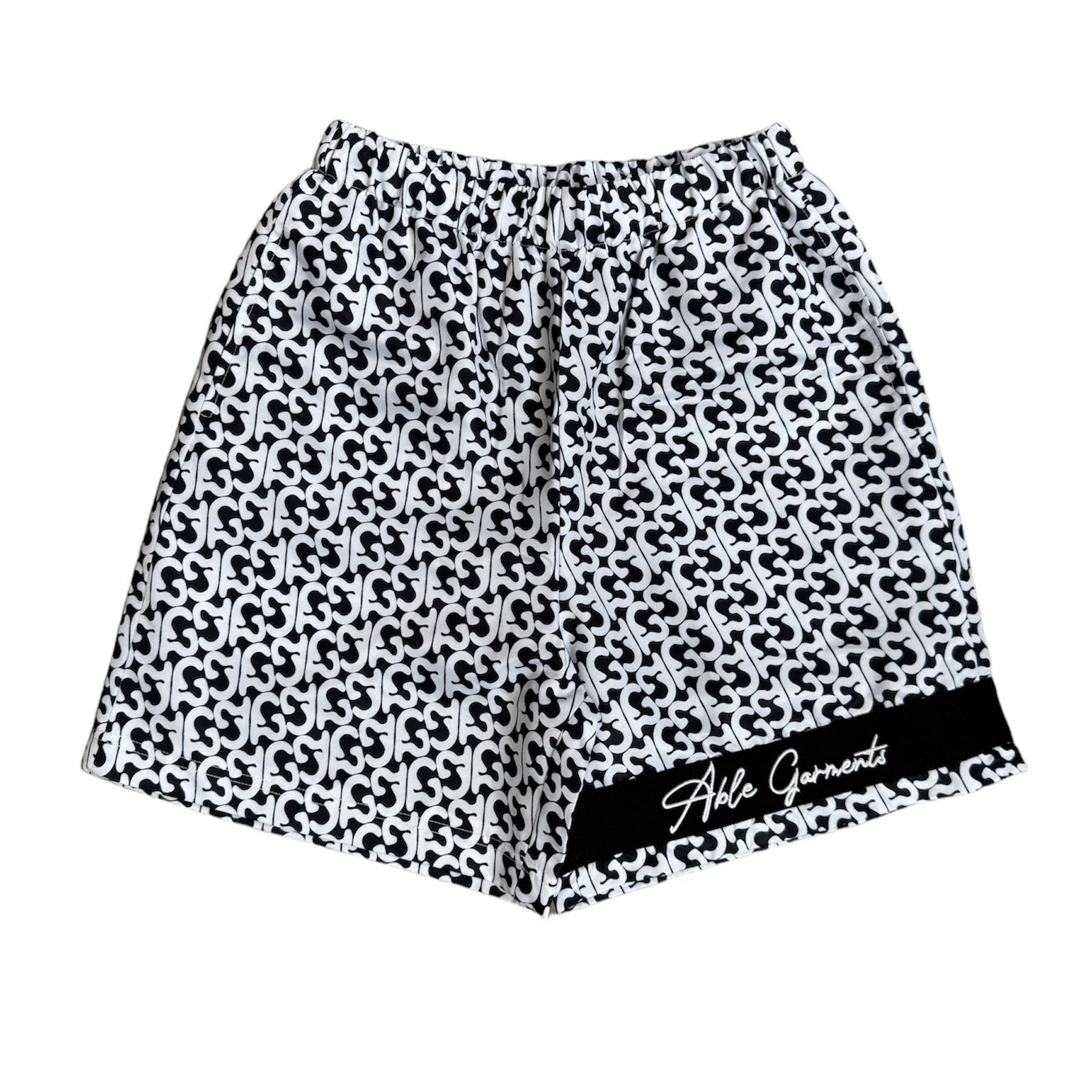 Able Garments "Monogram" Shorts (Black/White)
