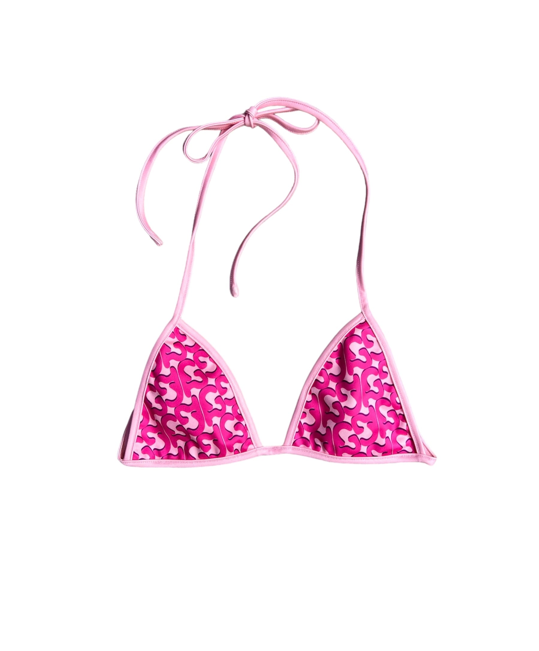 Able Garments "Monogram" Bikini Top (Hot pink/Light Pink)