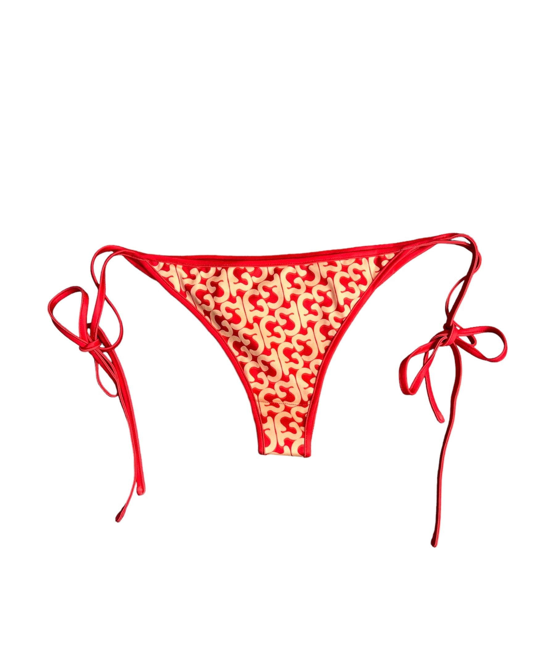 Able garments "Monogram" Bikini Bottom (Red/Cream)