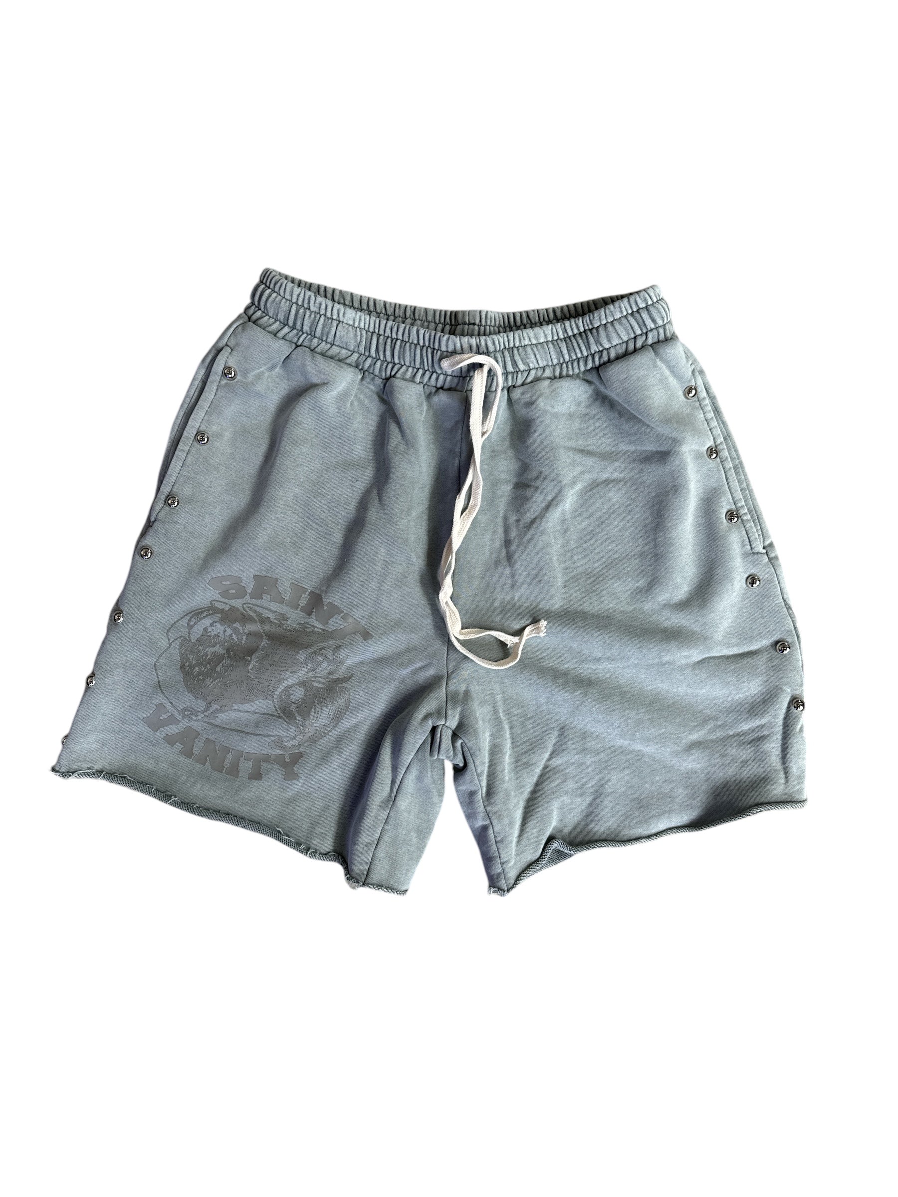 Saint Vanity Light Grey Cotton Shorts