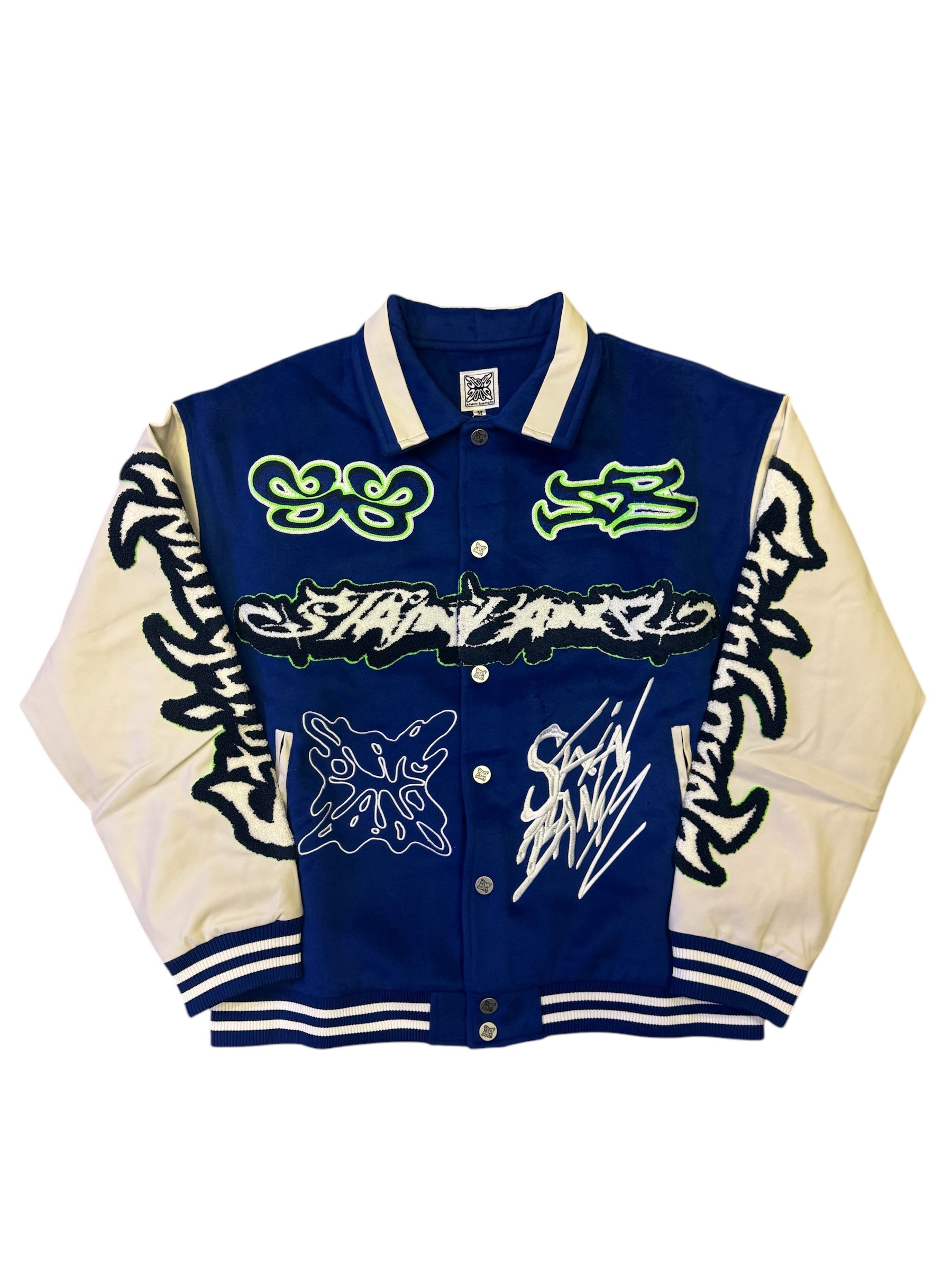 SB Studios "Glitch" Blue Varsity Jacket