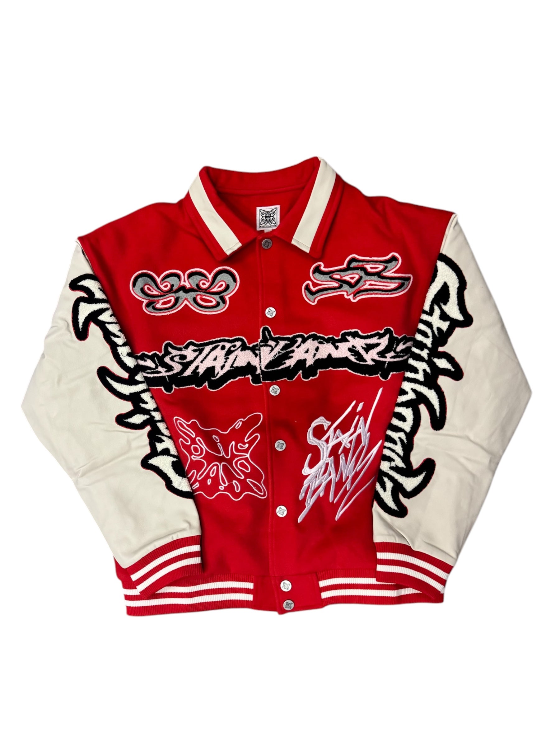 SB Studios "Glitch" Red Varsity Jacket