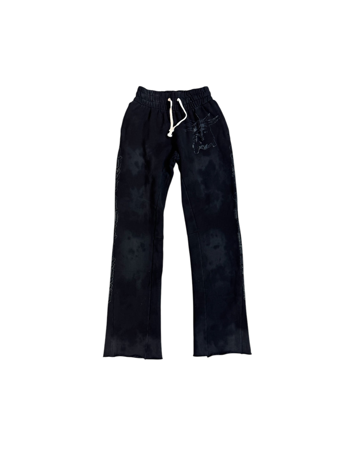 Lost Intricacy Tie Dye Black Flared Sweatpants