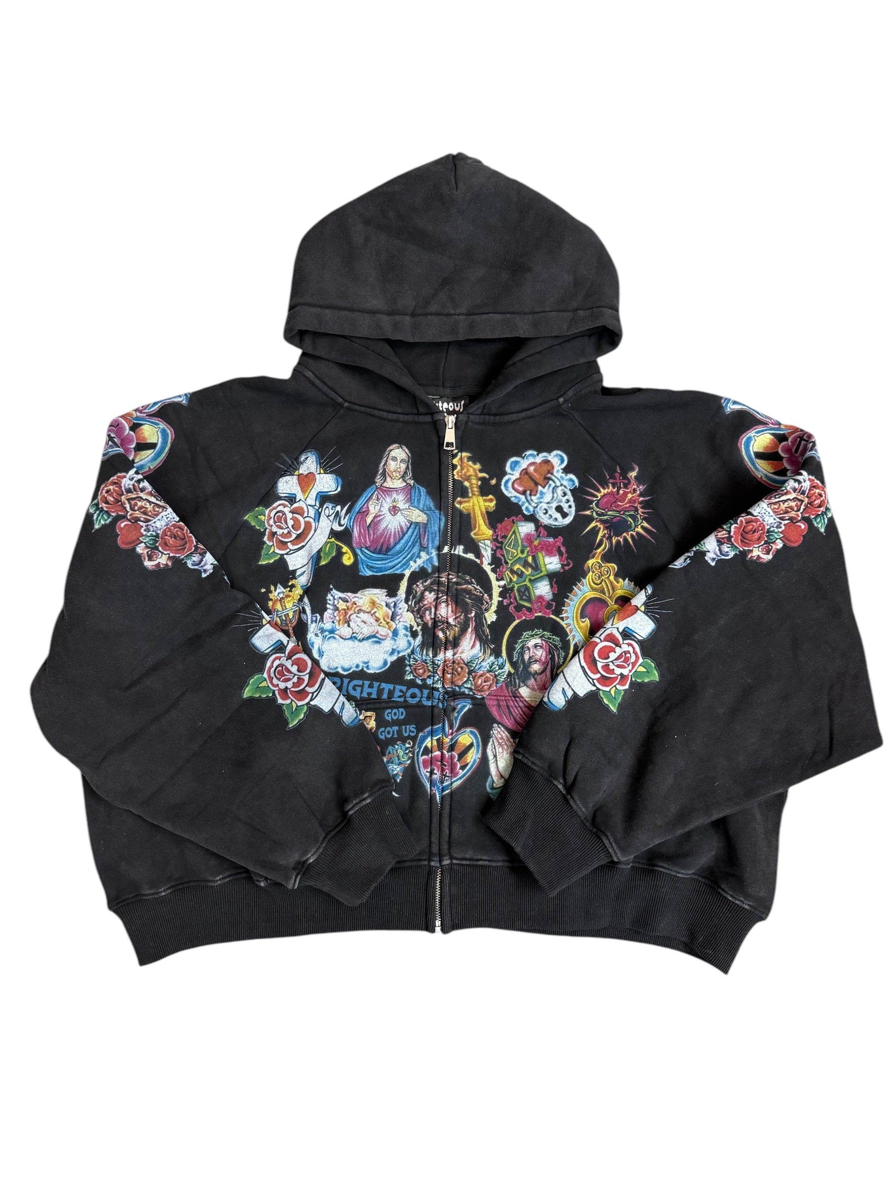 We Are Righteous "Risen King" Black Zip-Up Hoodie