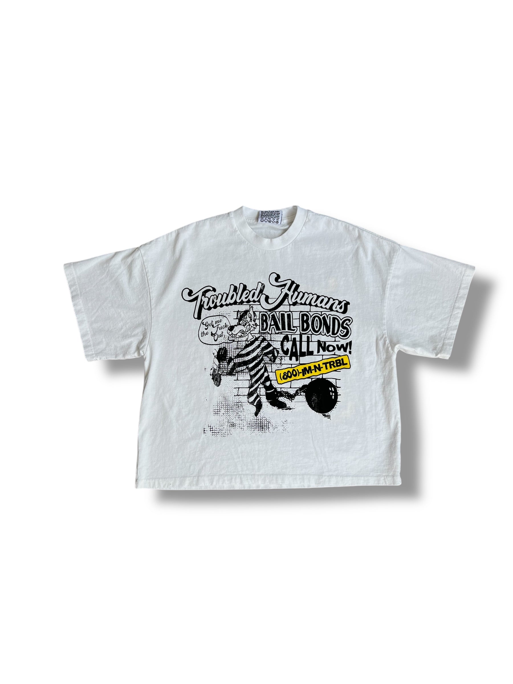 Troubled Humans "Bail Bonds" White T-Shirt