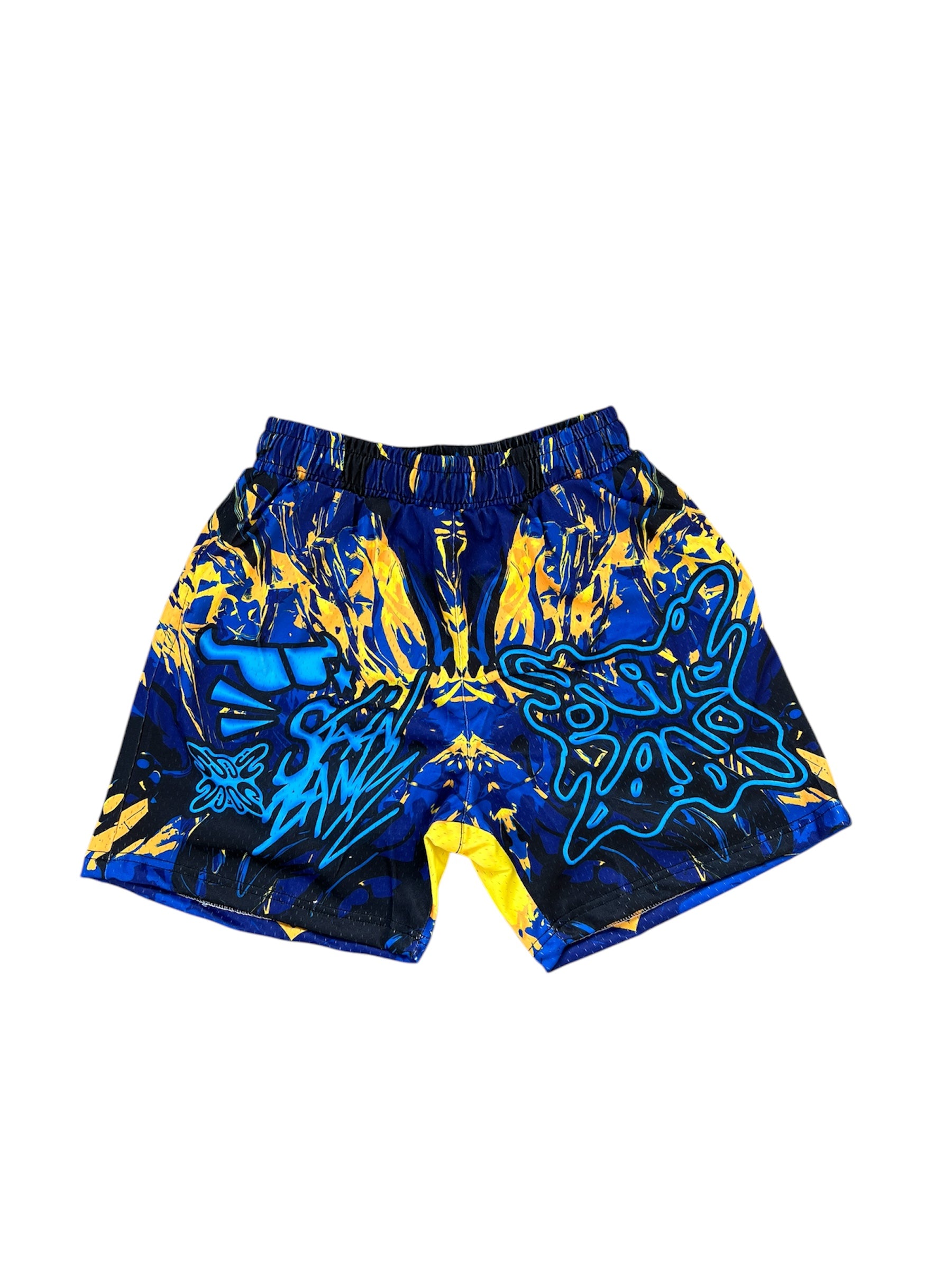 SB Studios Graffiti Blue/Yellow Mesh Shorts