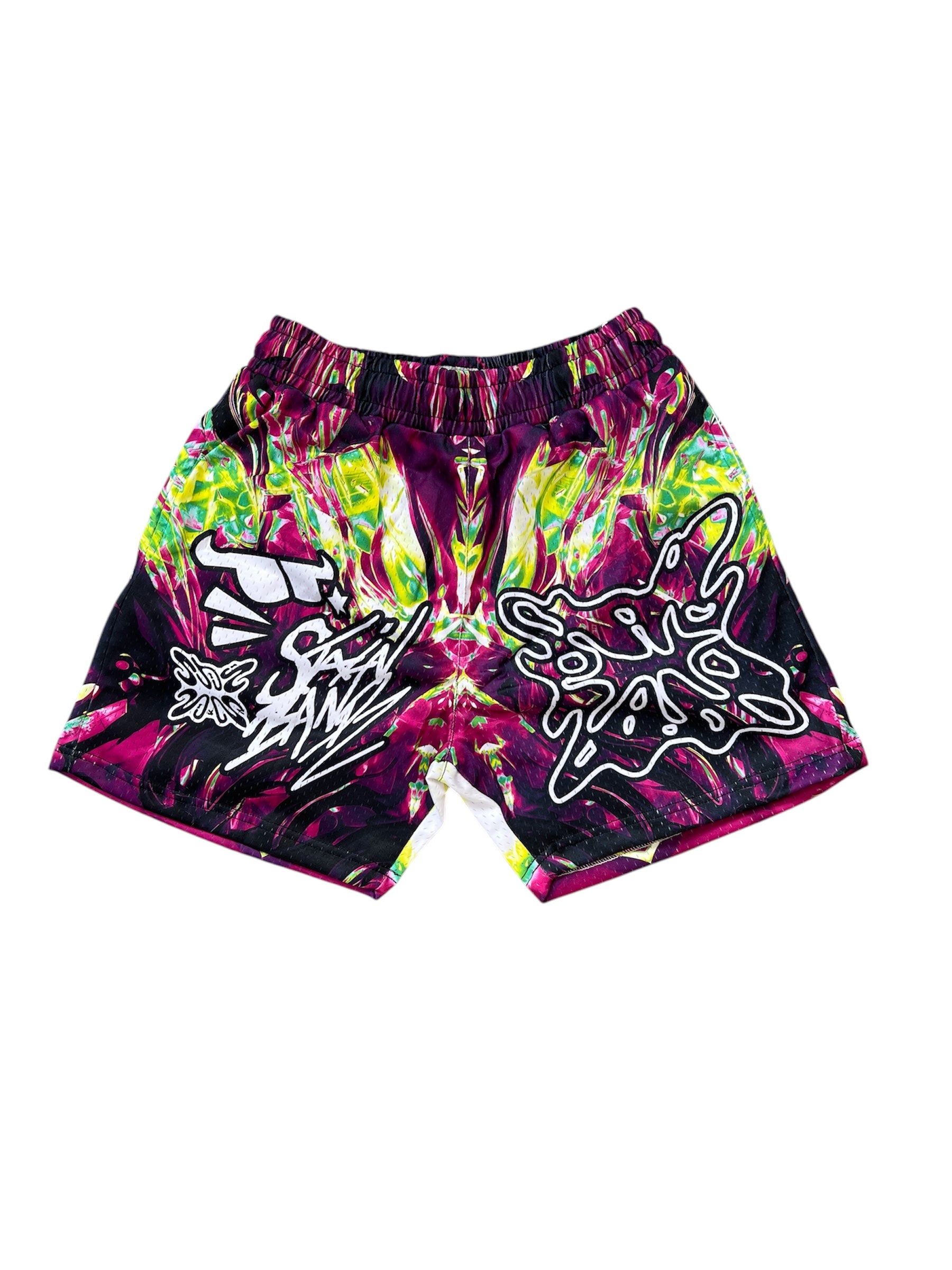 SB Studios Graffiti Purple/Yellow Mesh Shorts