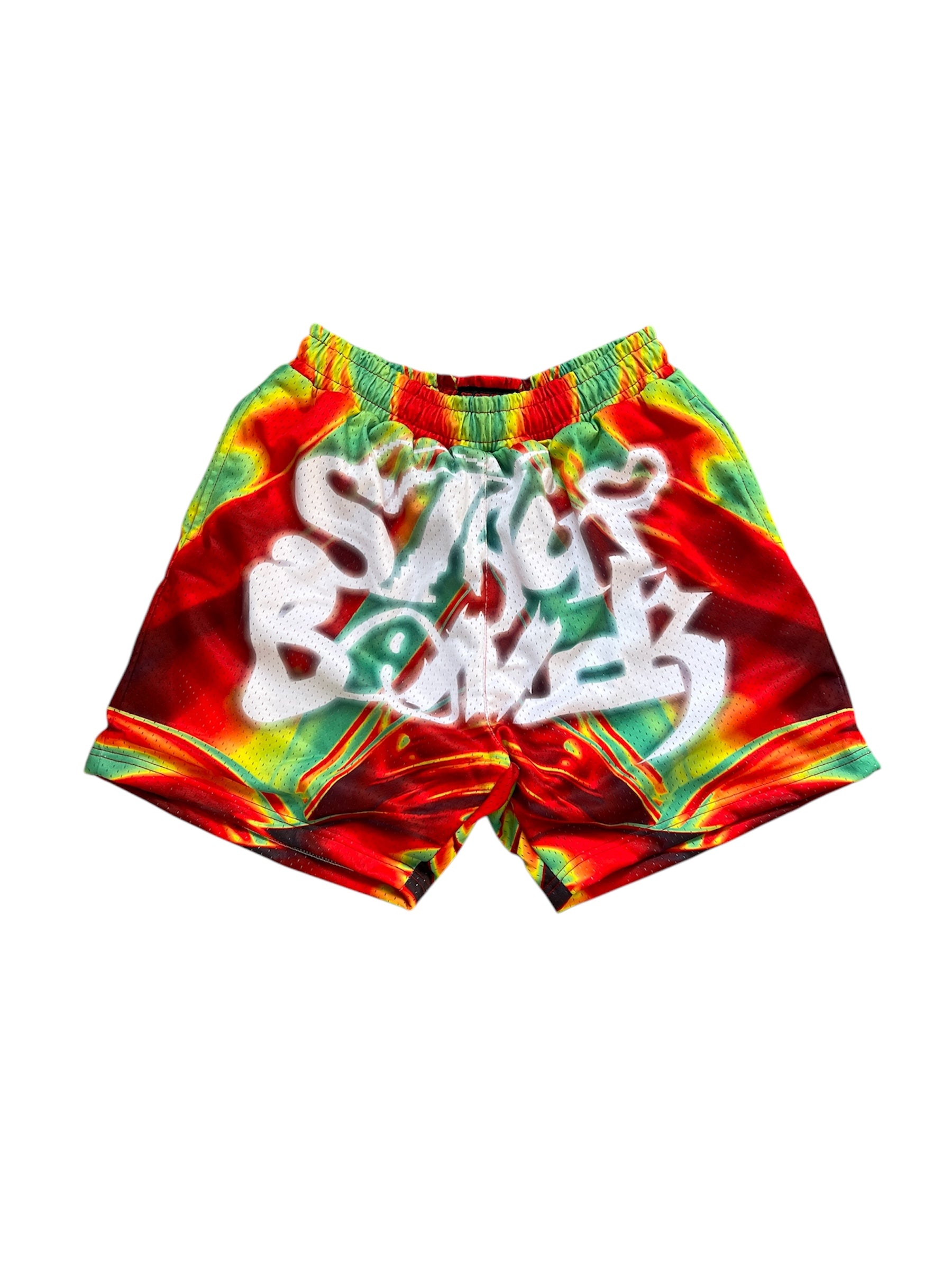 SB Studios Green/Red Mesh Shorts