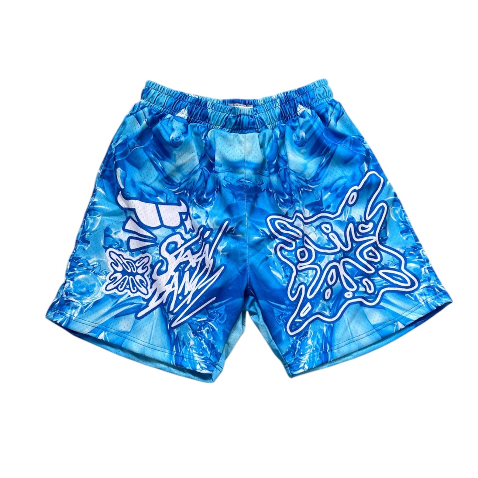SB Studios Graffiti Light Blue Mesh Shorts