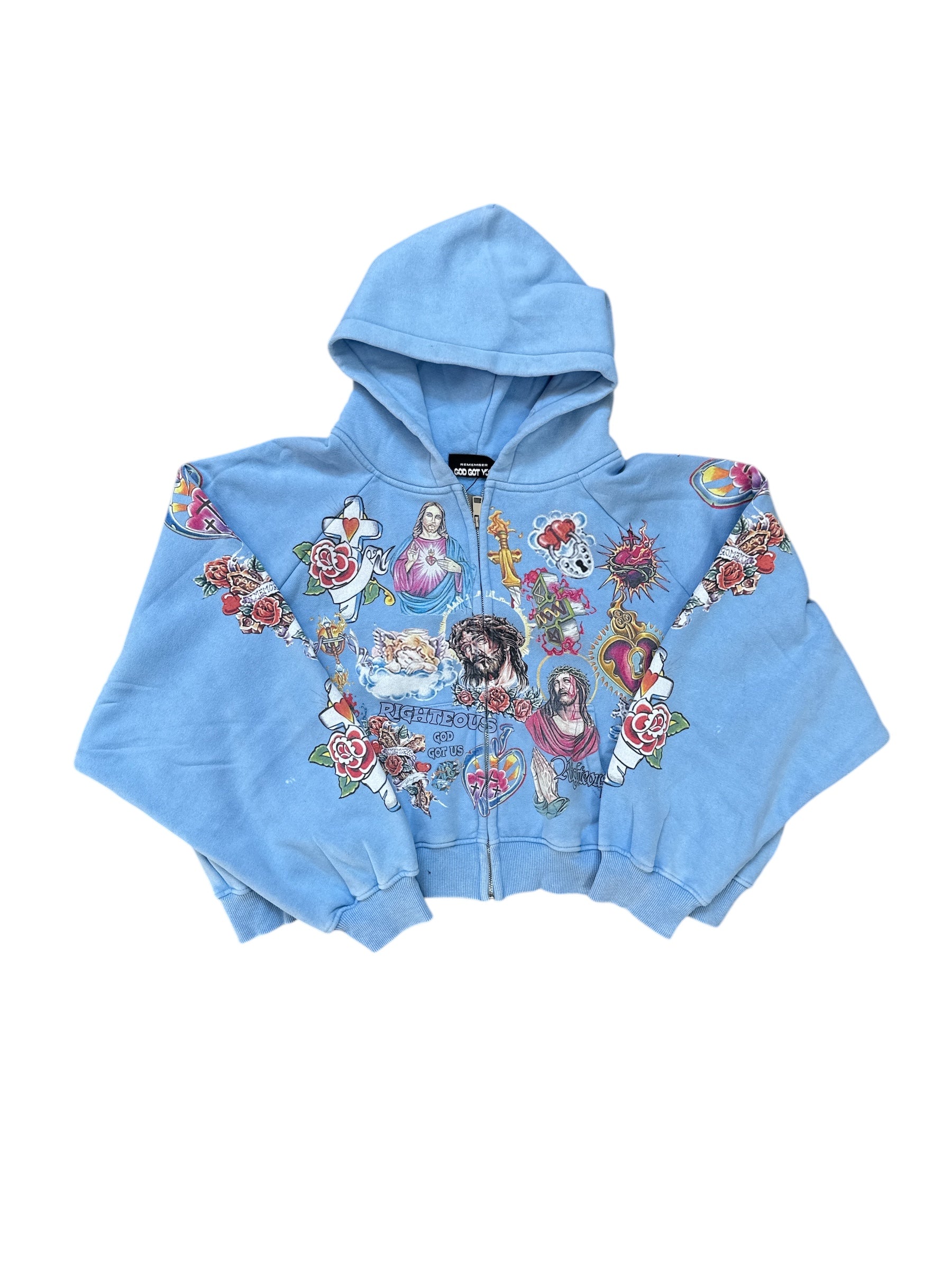 We Are Righteous "Risen King" Blue Zip-Up Hoodie