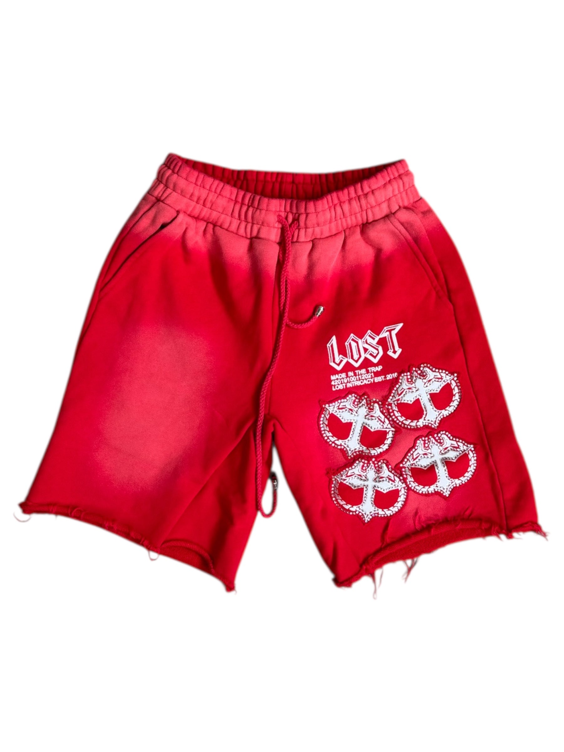 Lost Intricacy "Red/White" Cotton Shorts