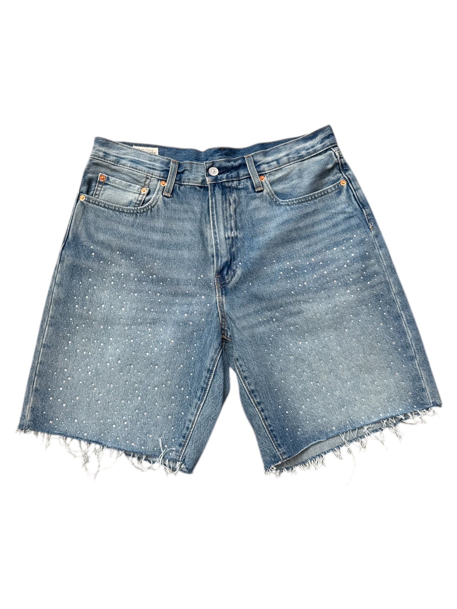 Jorts "Rhinestone" Jean Shorts Light Wash