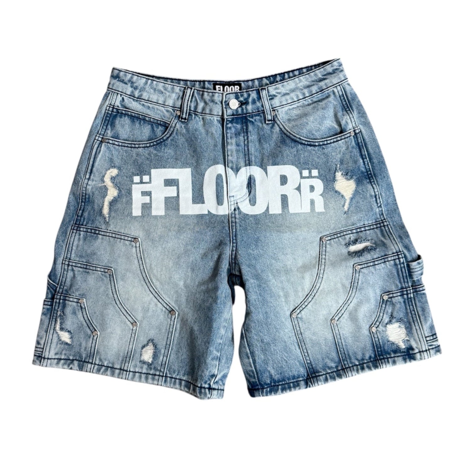 Floor 914 Uniform Jean Shorts Light Wash