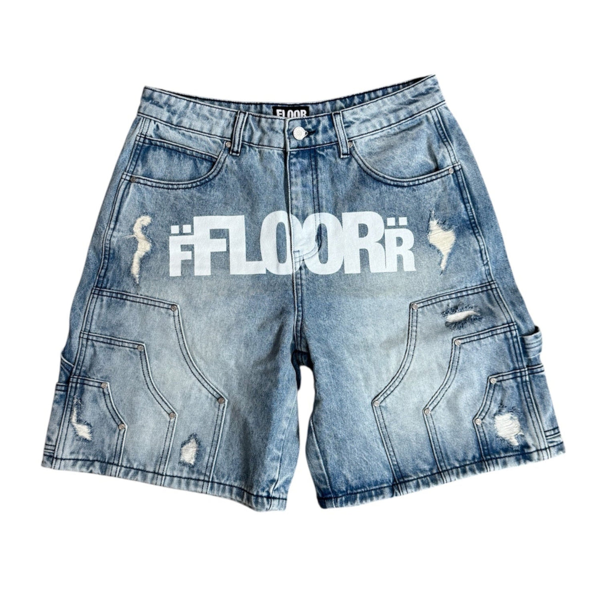 Floor 914 Uniform Jean Shorts Light Wash