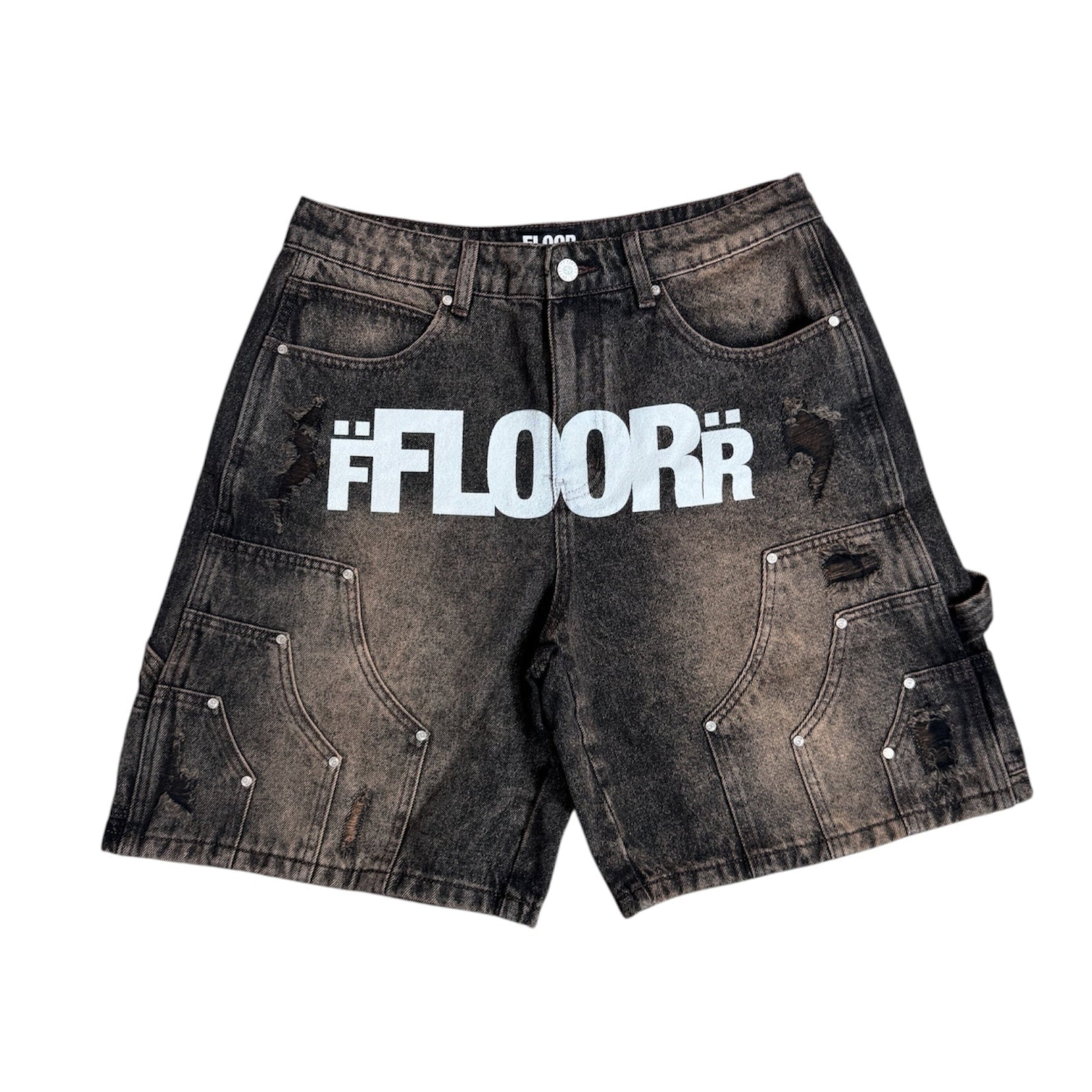 Floor 914 Uniform Jean Shorts Brown Wash