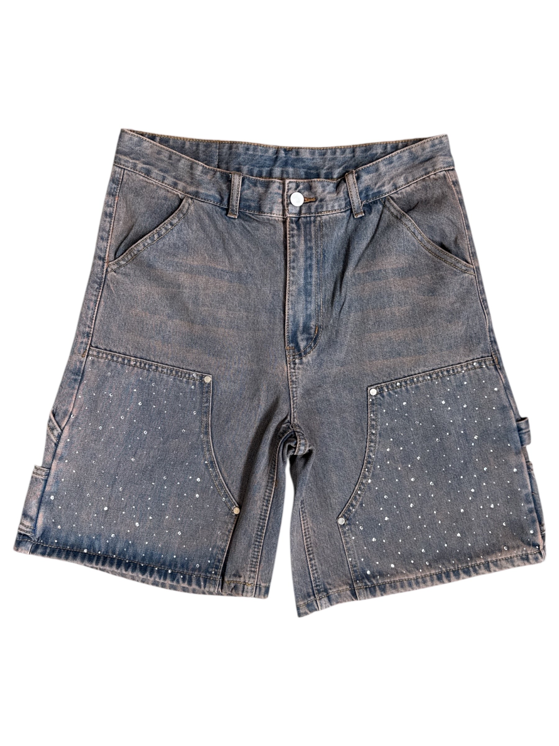 Stealth "Rust Washed" Rhinestone Jean Carpenter Shorts