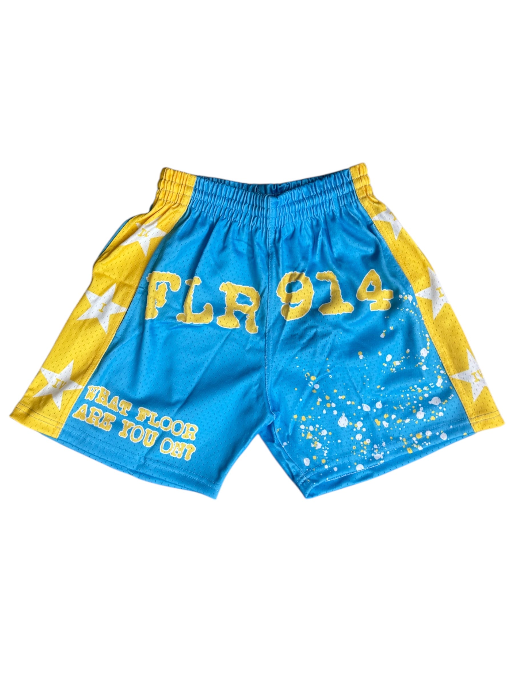 FLR 914 "All-Star" Blue/Yellow Mesh Shorts