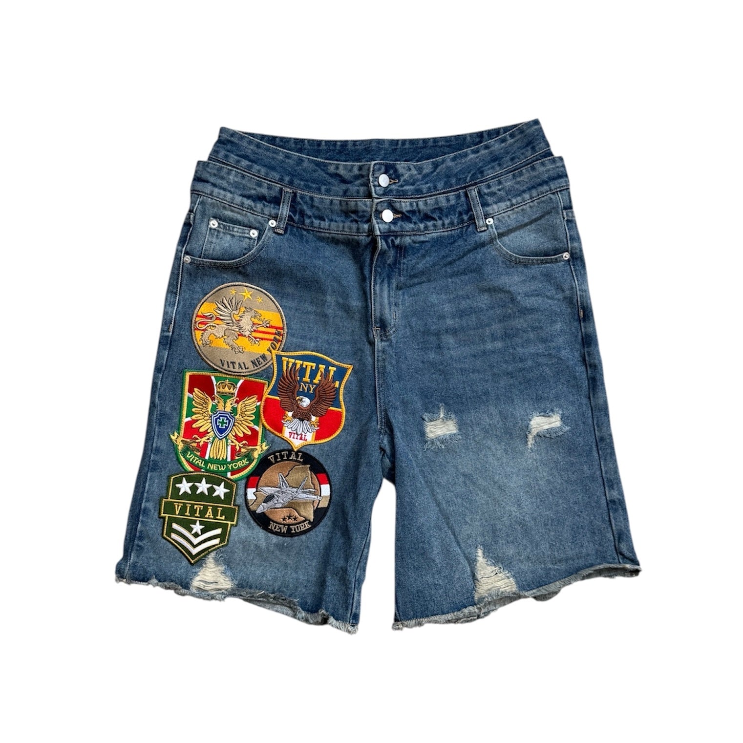 Vital Patchwork Denim Shorts