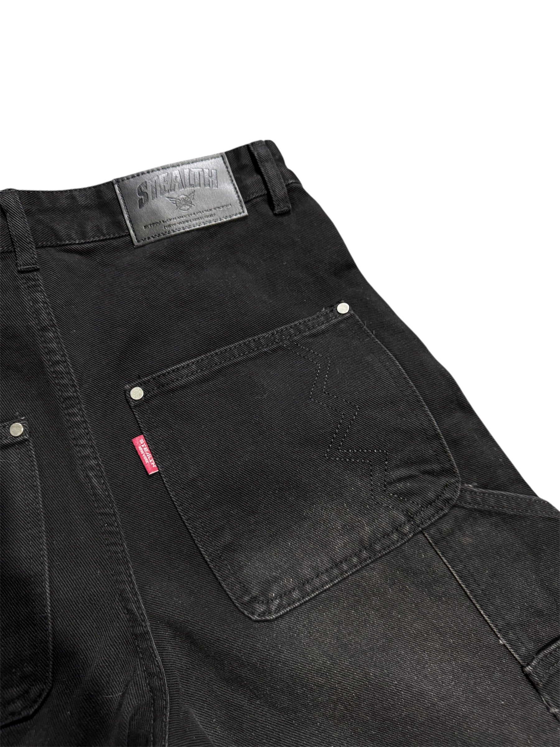 Stealth "Black Washed" Carpenter Jean Shorts