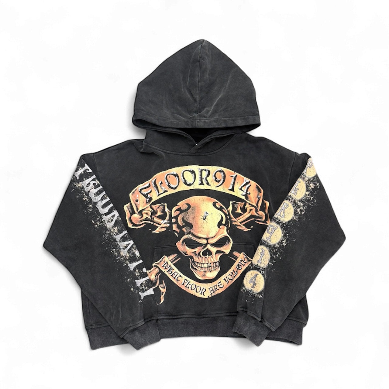 Floor 914 "Golden Skull" Black Hoodie
